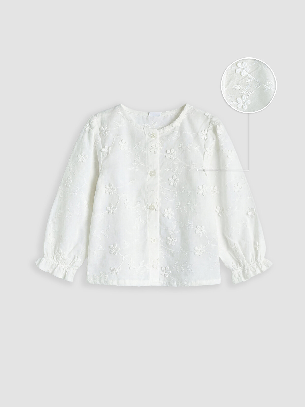 LCW baby Ekru Nakışlı Kız Bebek Gömlek - S66466Z1-FDL | LCW