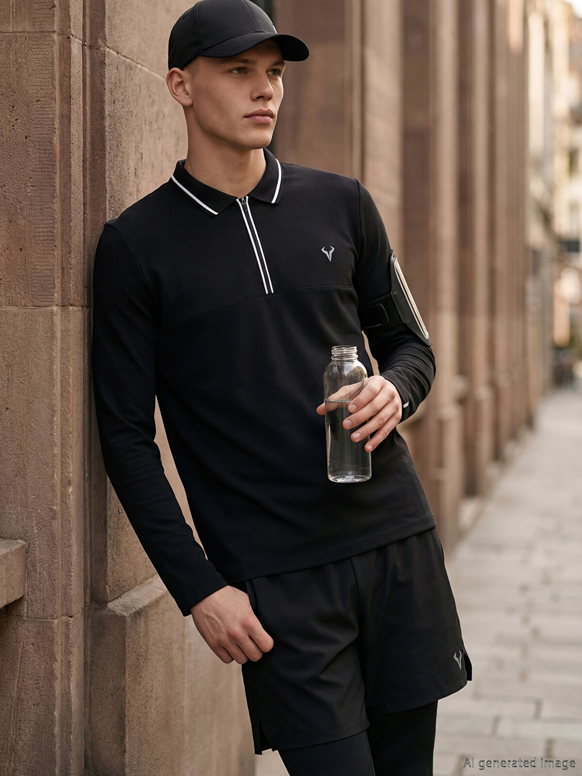 XSIDE ACTIVE Men's Polo Neck Sweatshirt - S66573Z8-CVL - LC Waikiki