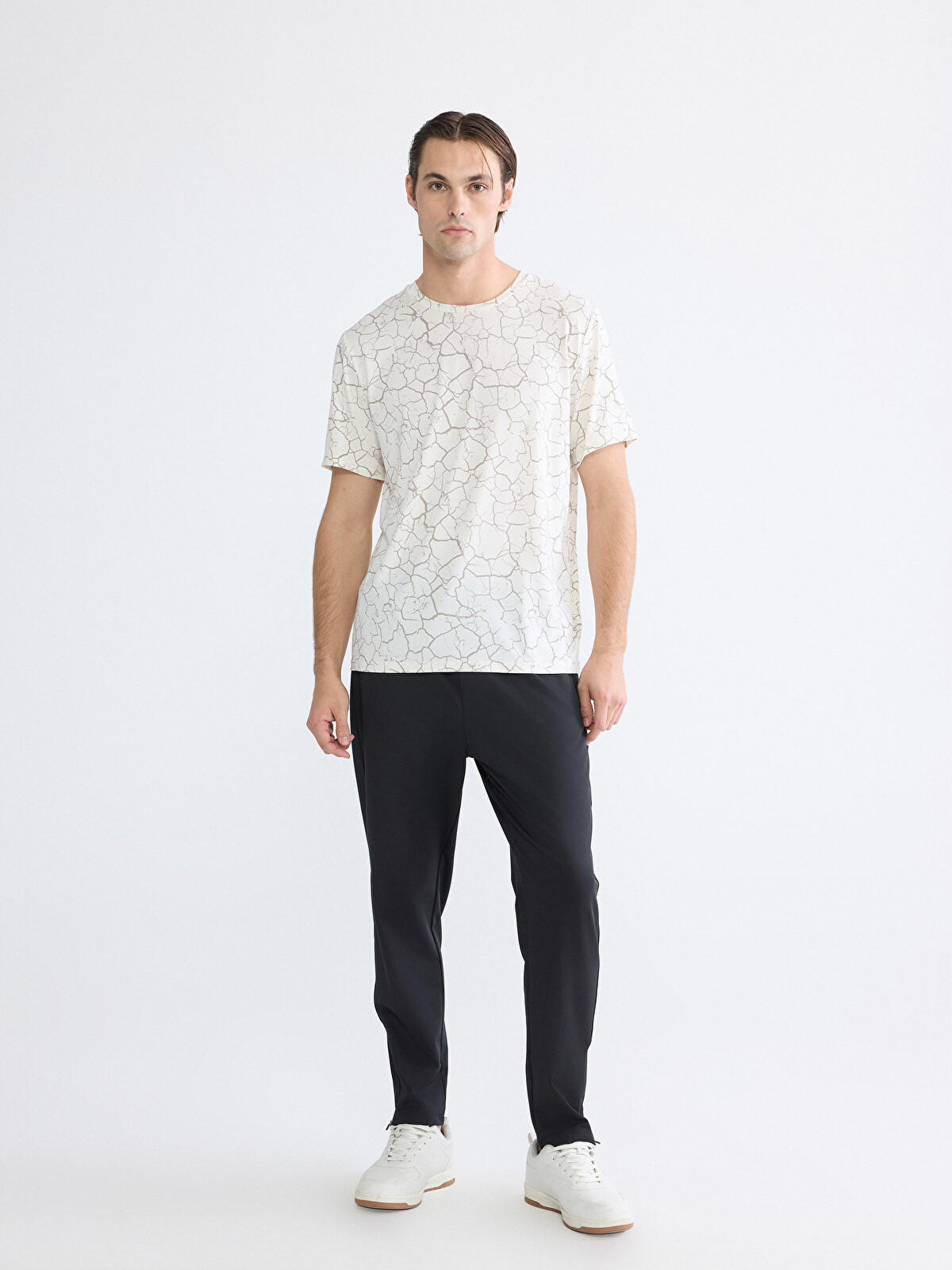 XSIDE ACTIVE Crew Neck Patterned Men's Jersey T-Shirt - S66574Z8