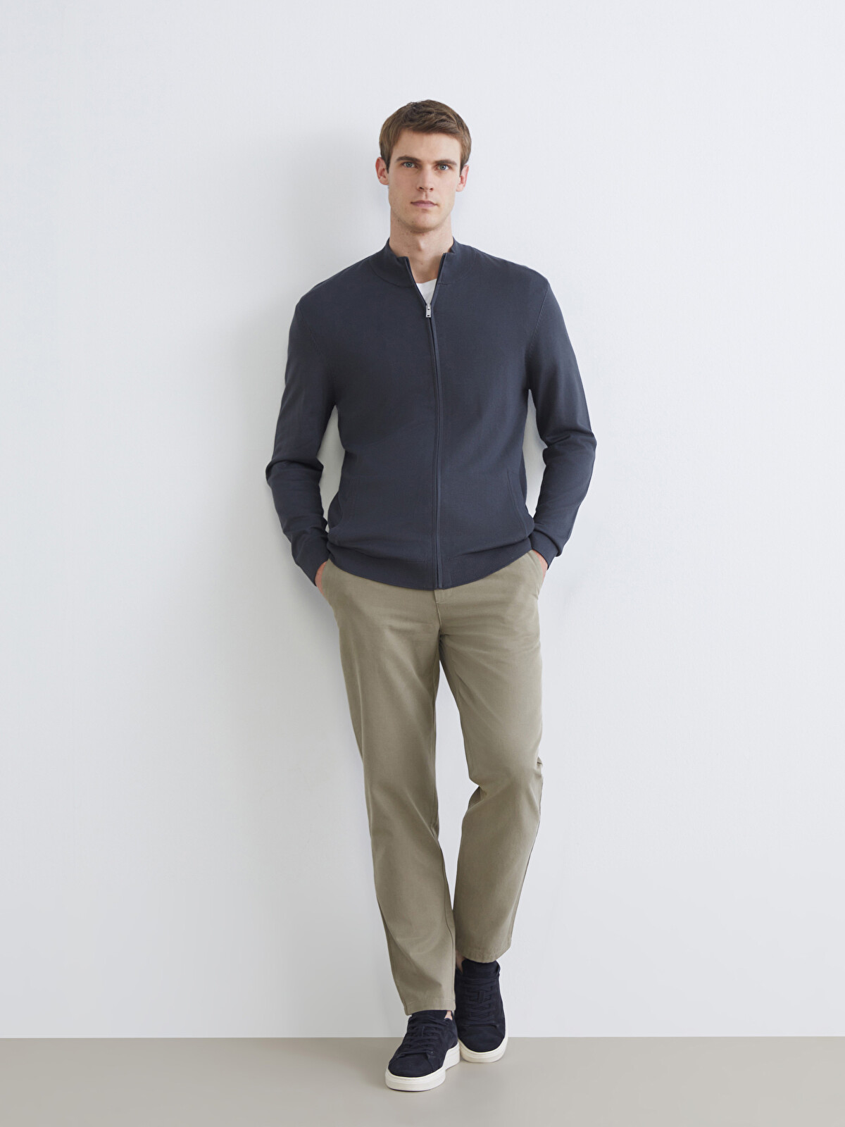 SOUTHBLUE Regular Fit Funnel Neck Men's Knit Cardigan - S66601Z8