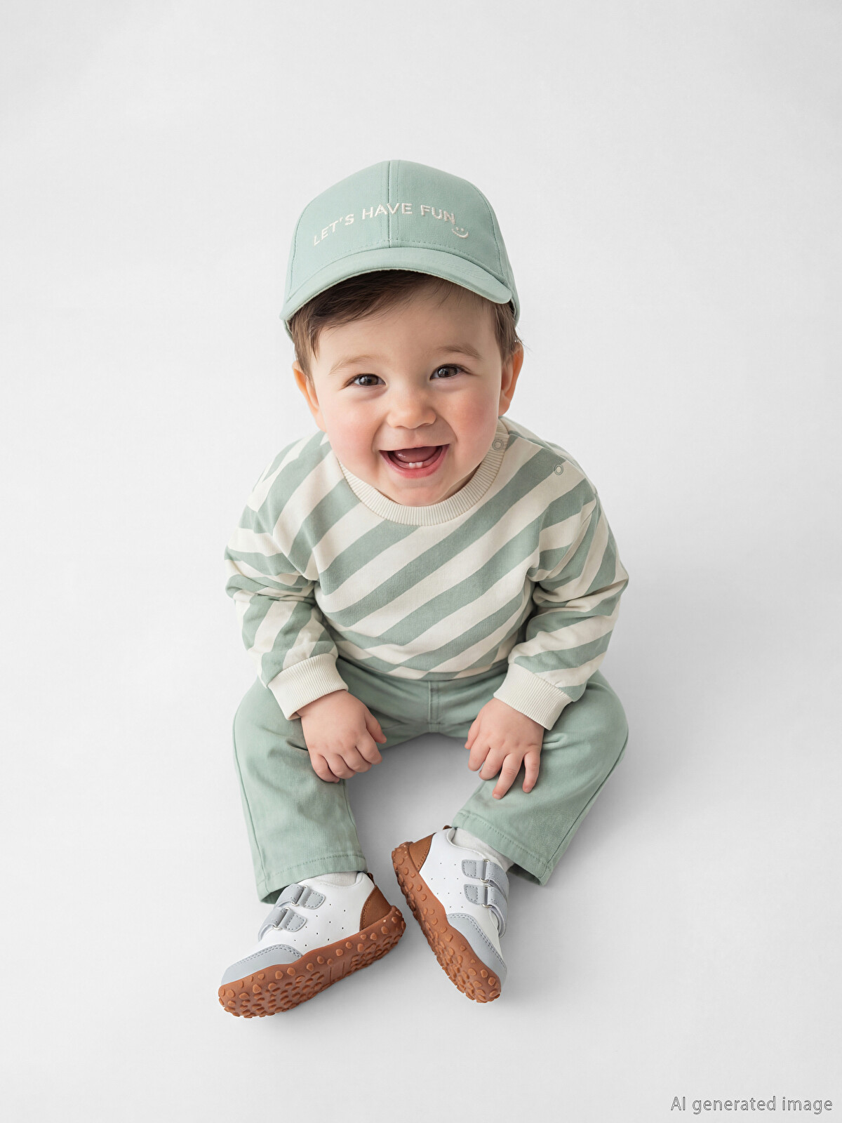 LCW baby Yeşil Yazı Nakışlı Erkek Bebek Kep Şapka - S66684Z1-FKS | LCW