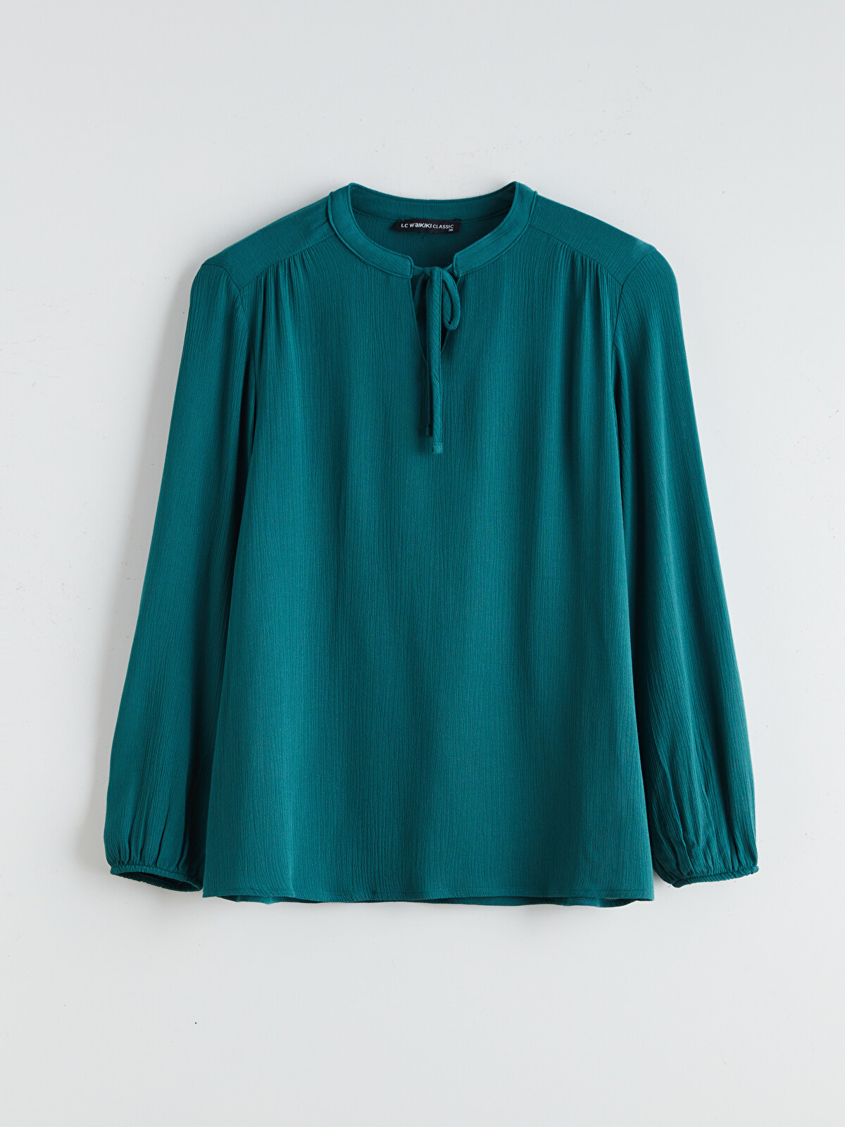 LCWAIKIKI Classic Textured Blouse With Tie Neck - S66697Z8-H0S