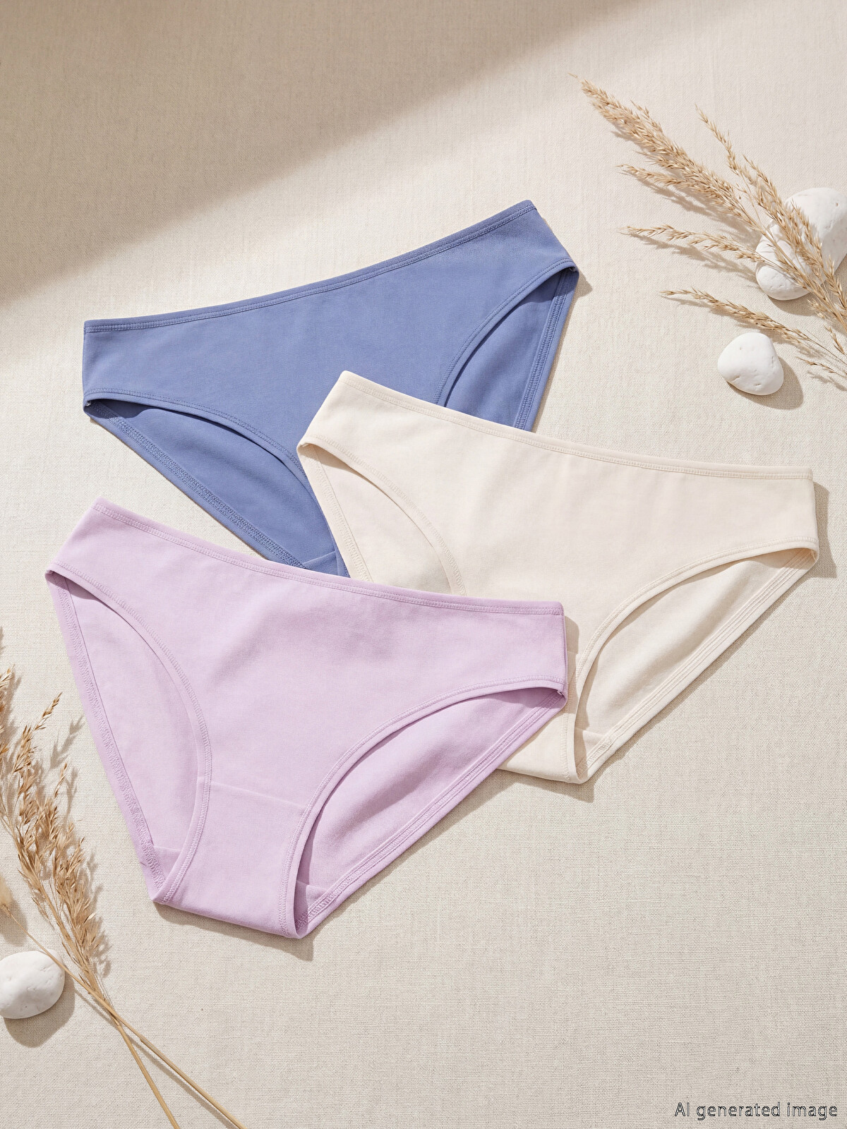 LCW DREAM Set Of Three Plain Bikini Briefs - S66844Z8-FHR | LC Waikiki
