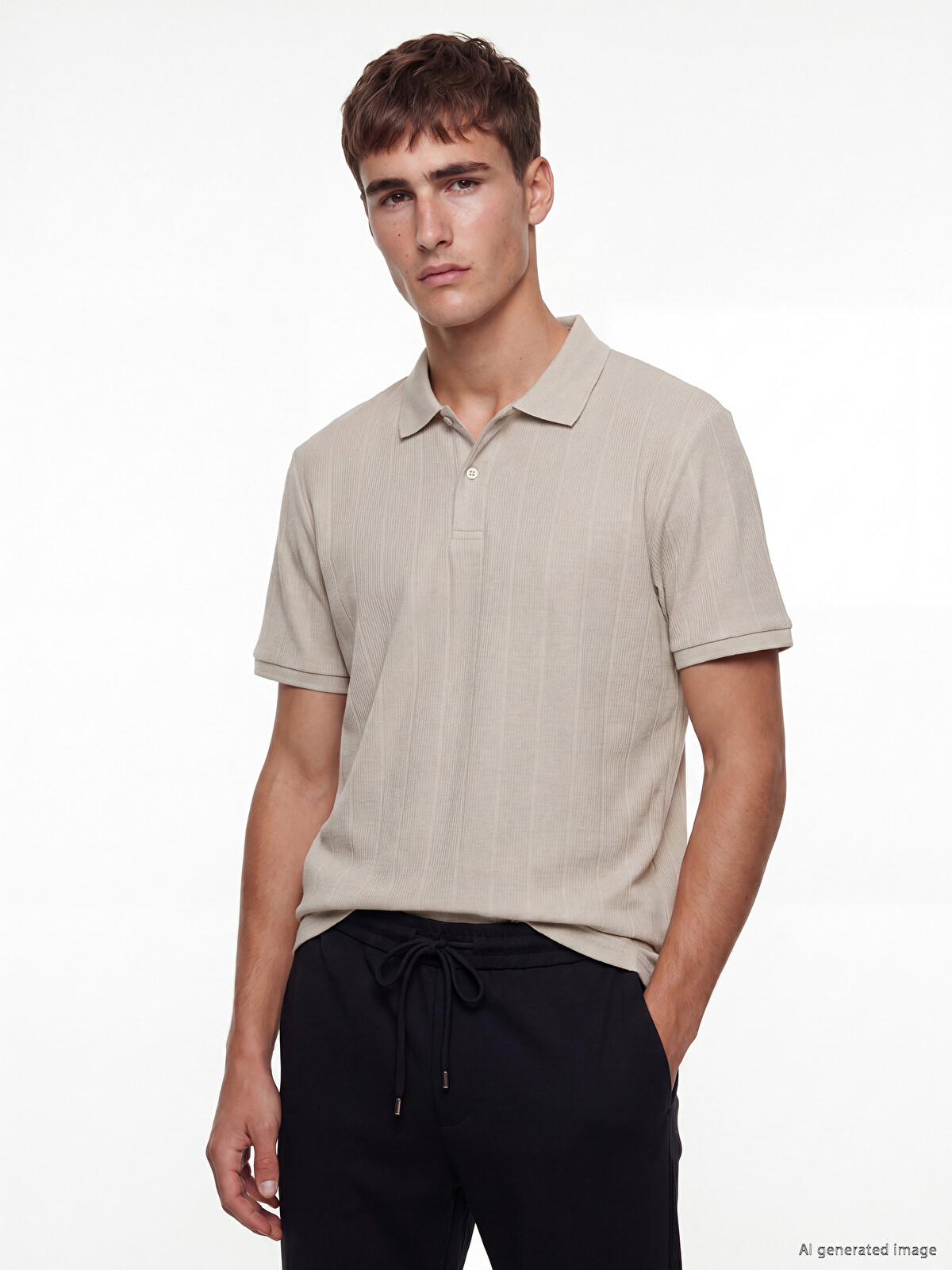 LCW Vision Polo Yaka Çizgili Erkek Tişört