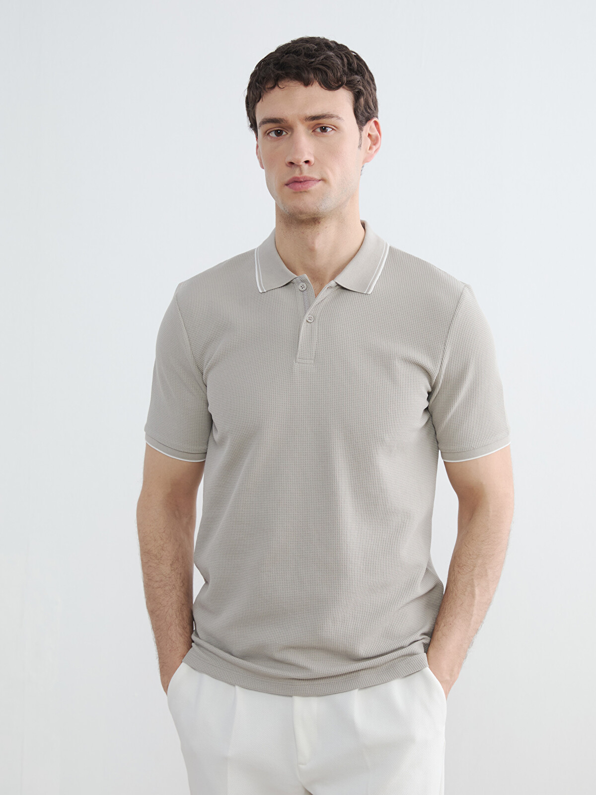 LCW Vision Polo Yaka Erkek Tişört - S67174Z8-GSR | LC Waikiki