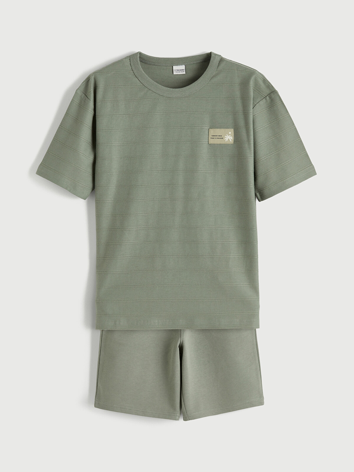 LCW Kids Haki Erkek Çocuk Kısa Kollu Tişört ve Şort - S67480Z4-GN2