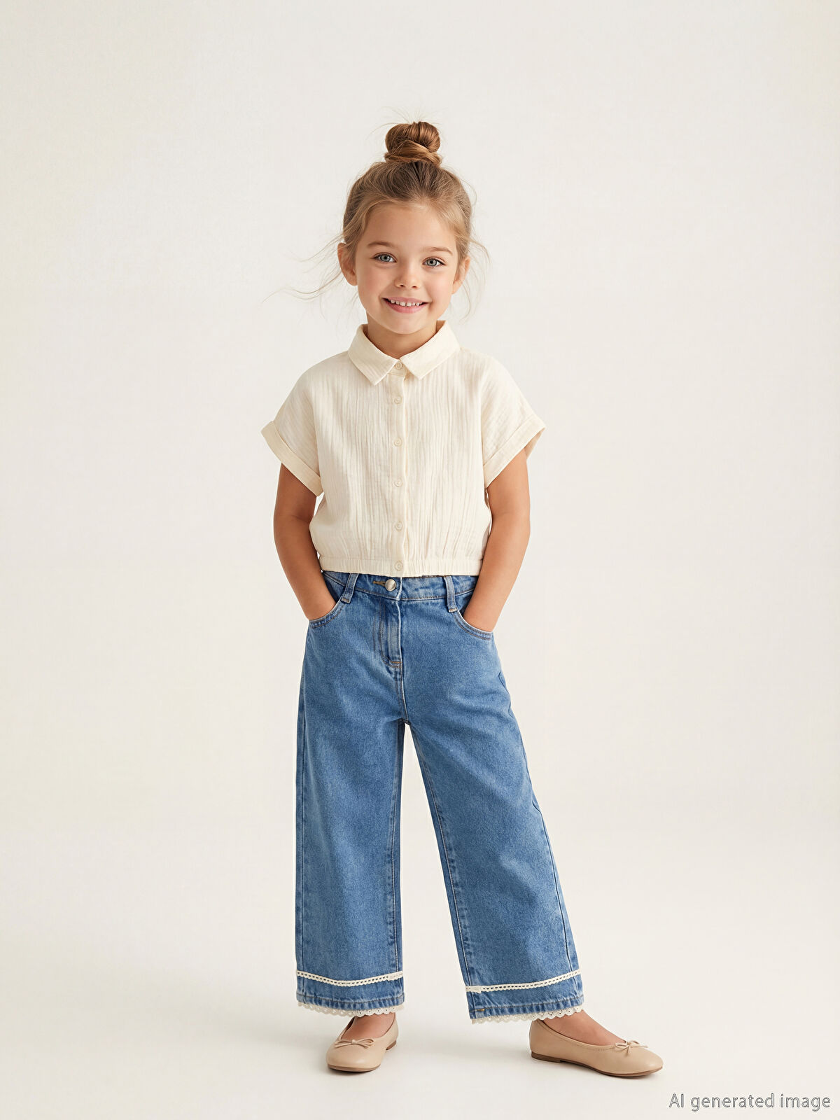 LCW Kids Regular Fit Kız Çocuk Jean Pantolon - S67543Z1-LR1 | LCW