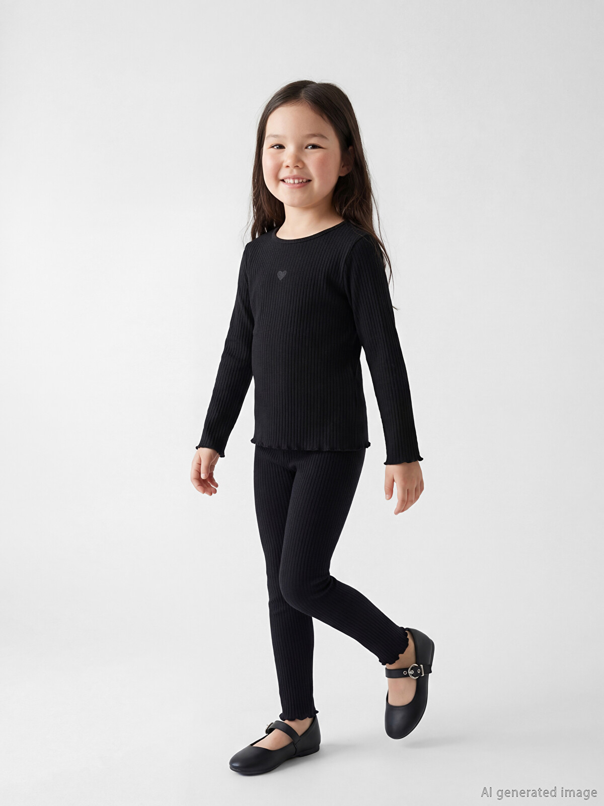 LCW Kids Ribbed Girls' Leggings - S67604Z1-CVL | LC Waikiki