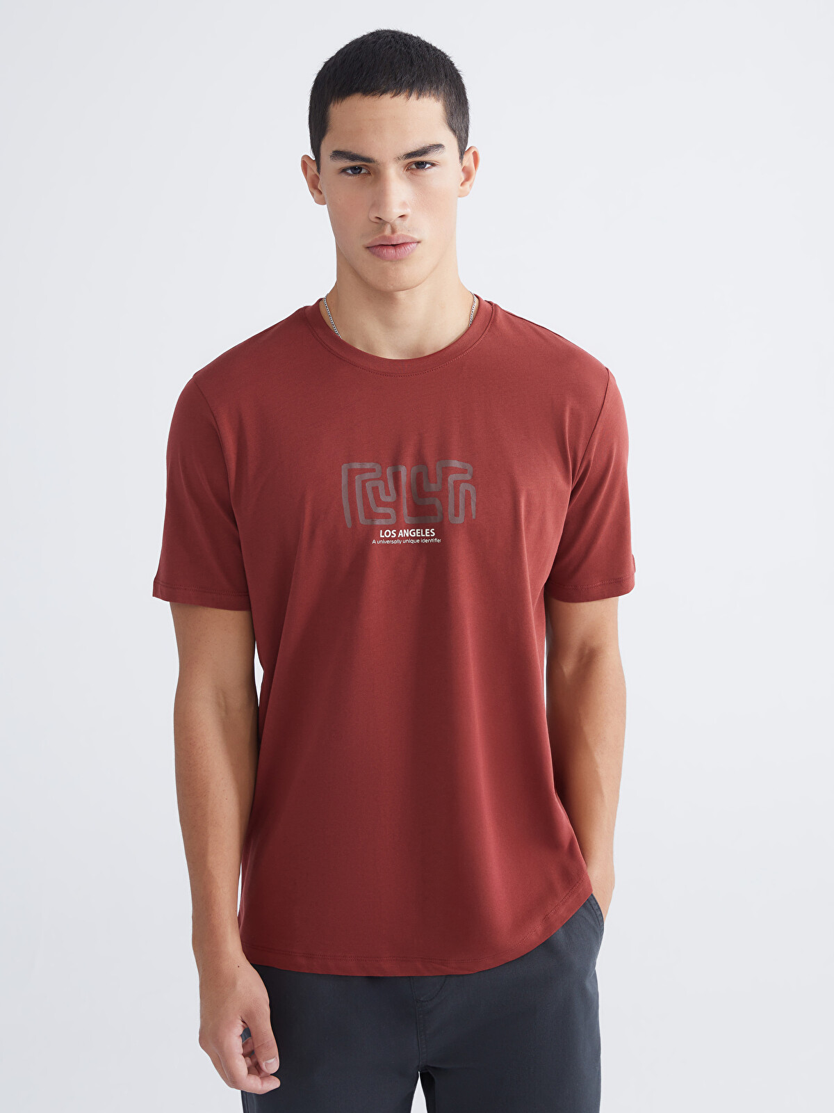 XSIDE Crew Neck Printed Jersey Men's T-shirt - S67850Z8-MPK | LC
