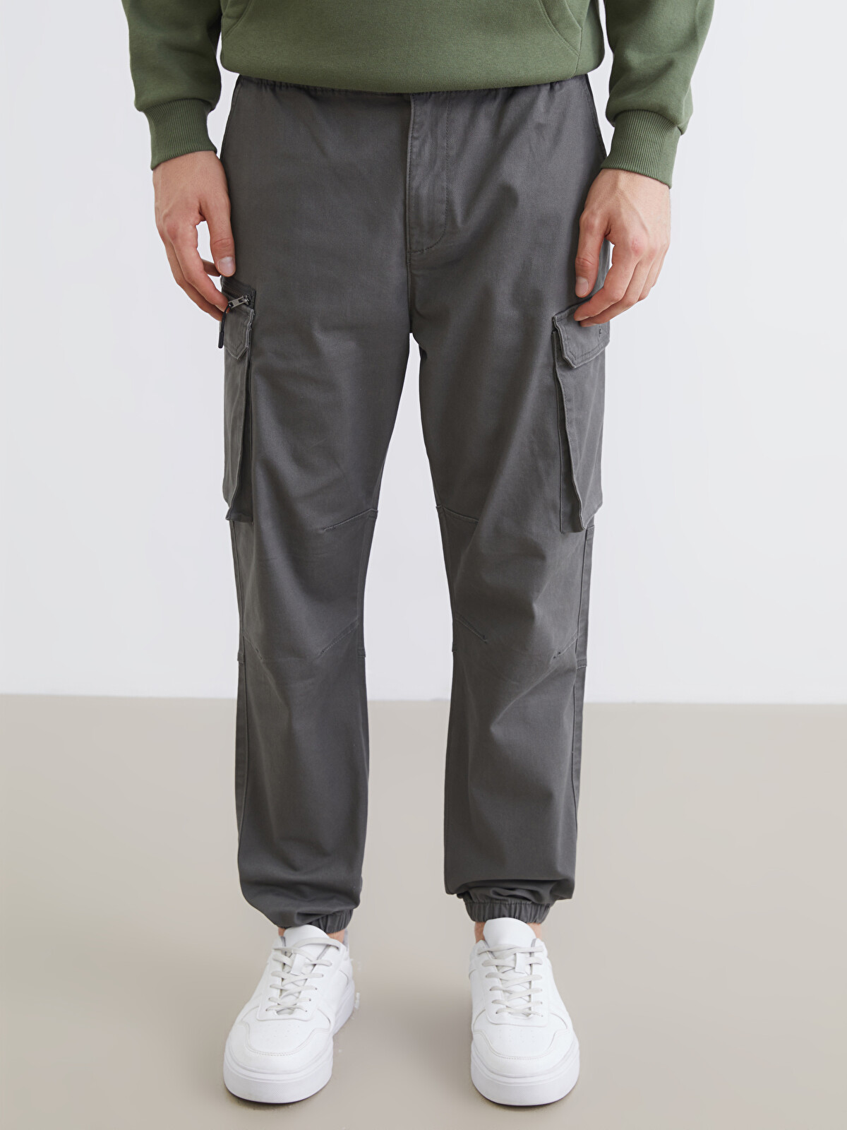XSIDE Standard Fit Men's Gabardine Cargo Trousers - S67891Z8-QLA