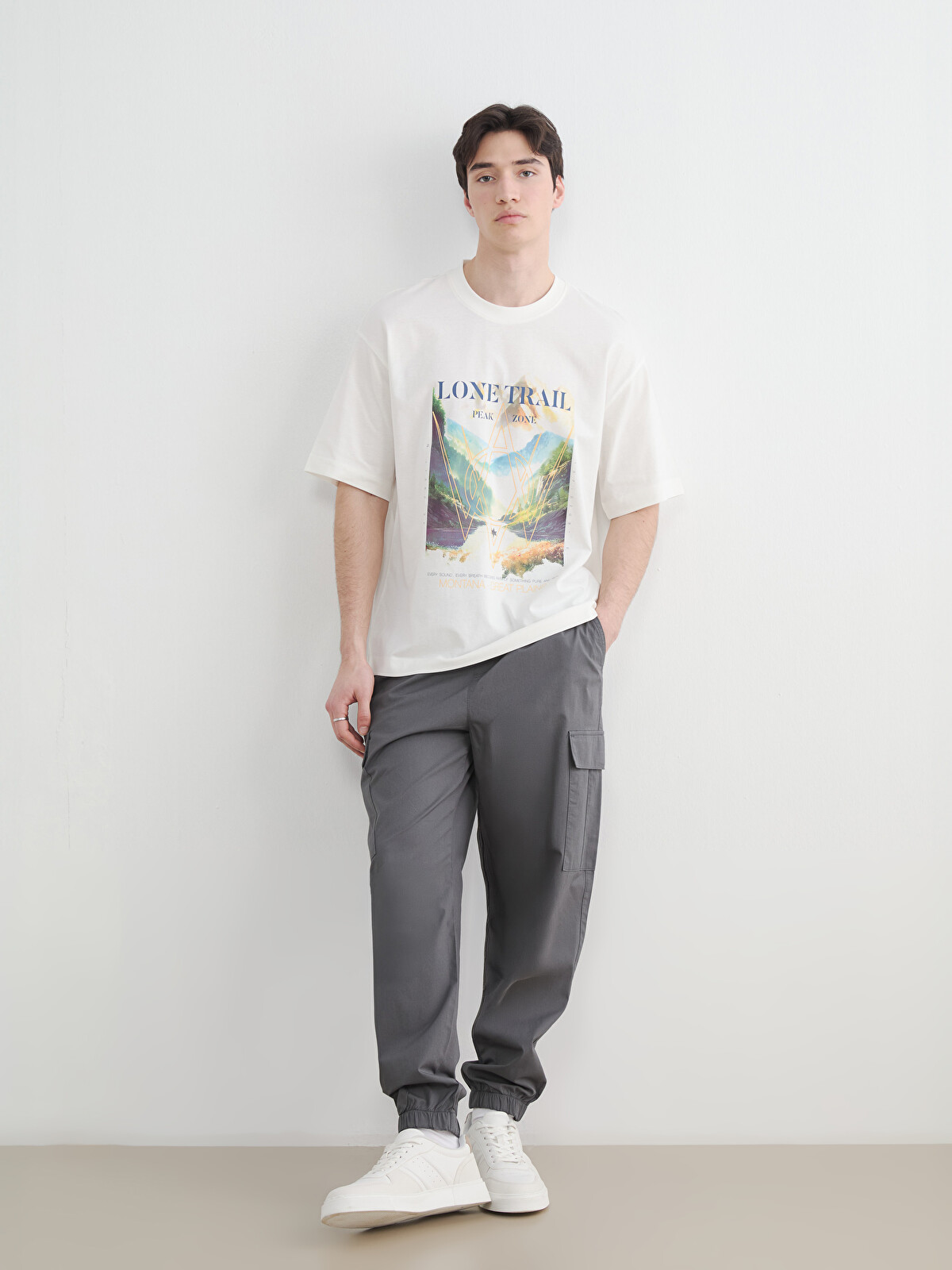 XSIDE Antrasit Standart Kalıp Poplin Erkek Jogger Pantolon