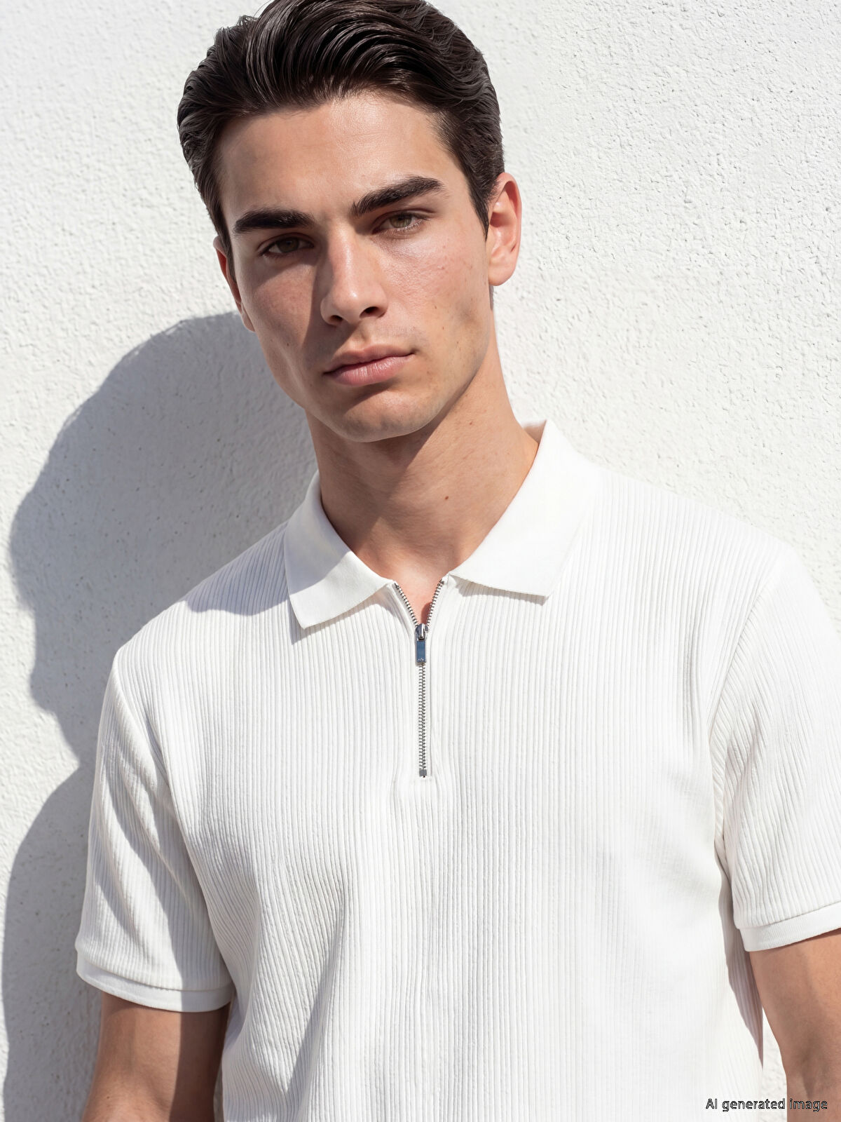 LCW Vision Men's Ribbed Knit Polo Shirt