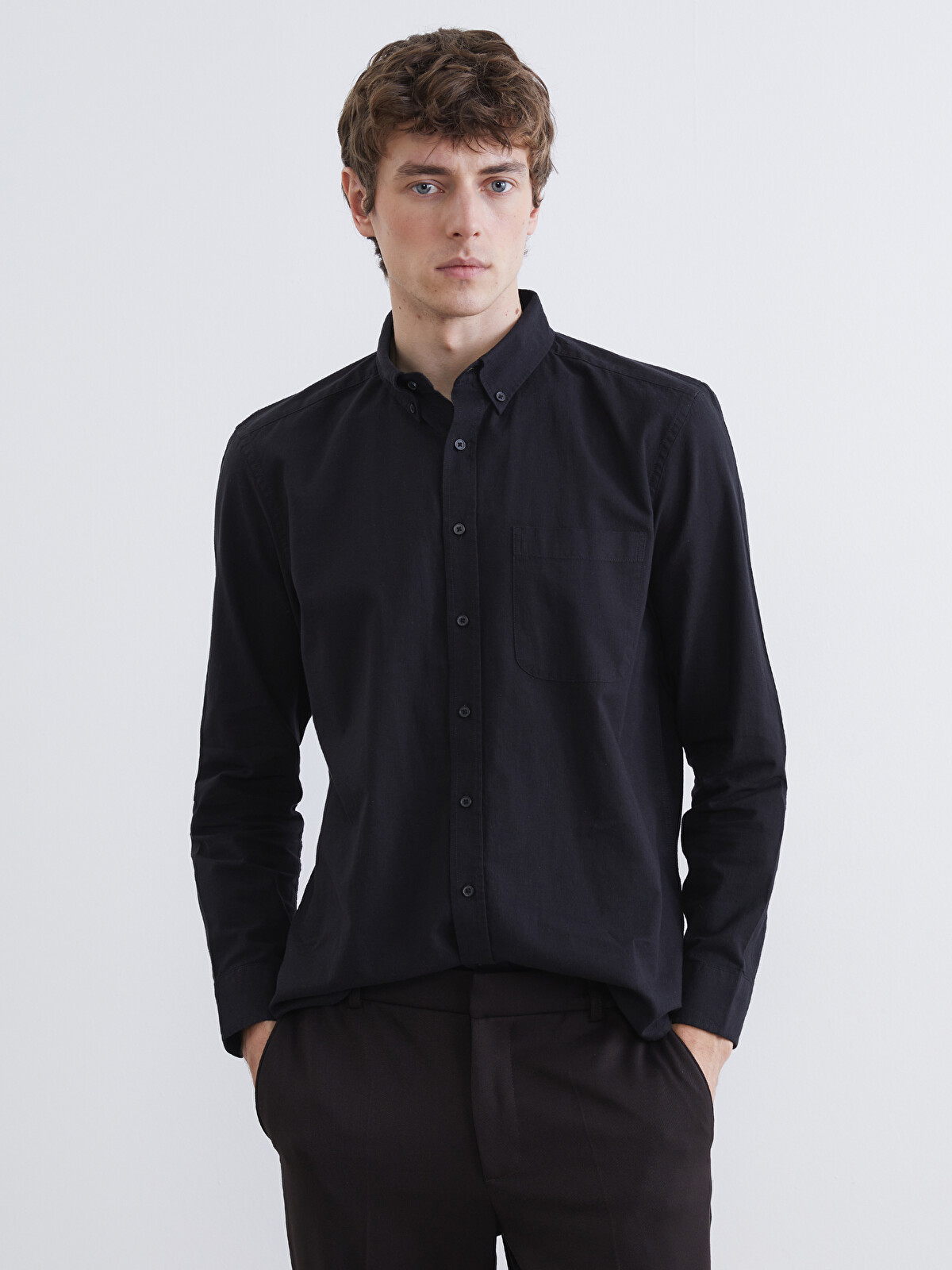SOUTHBLUE Men's Regular Fit Linen Blend Shirt