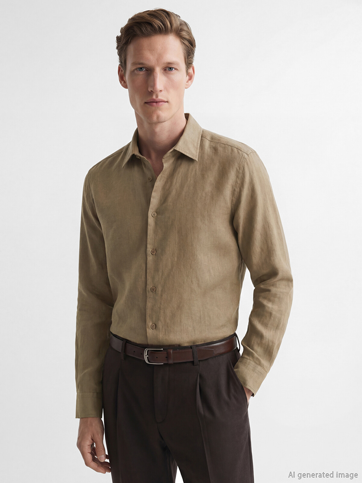 SOUTHBLUE Regular Fit %100 Linen Men's Shirt - S68390Z8-2OX | LC