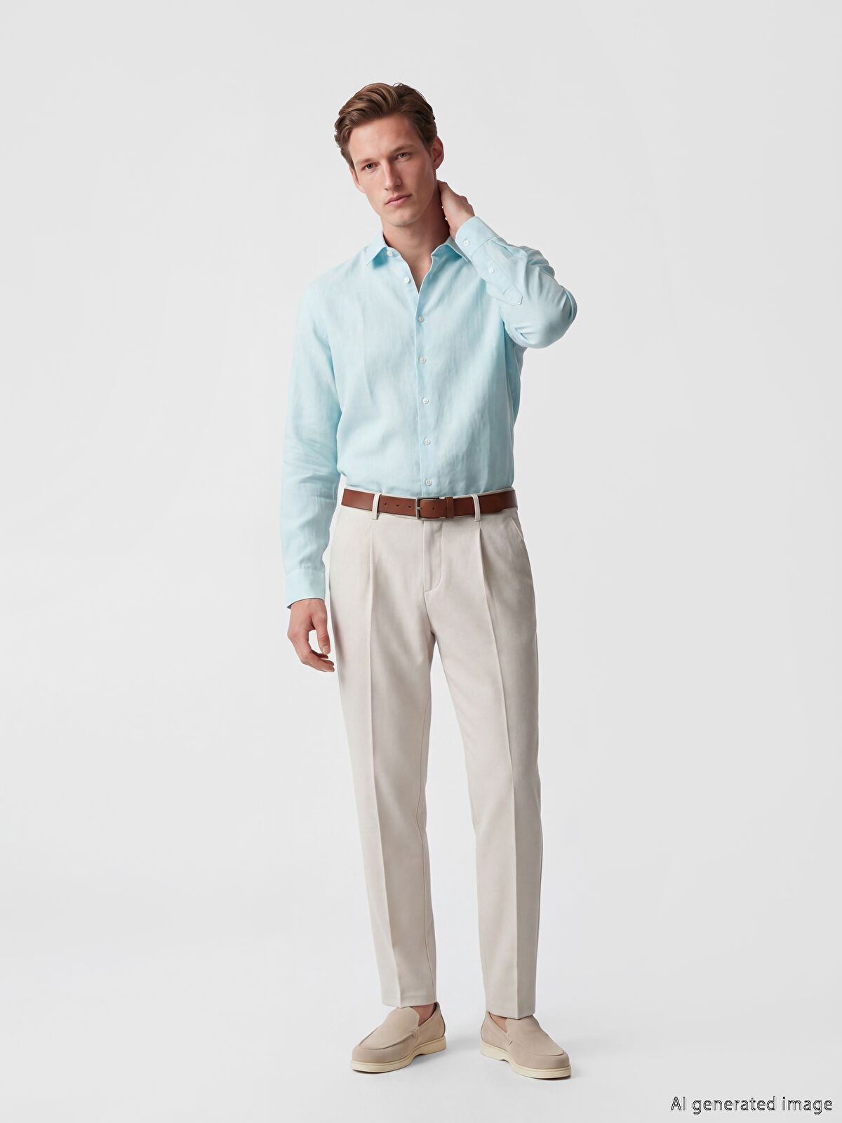 SOUTHBLUE Regular Fit %100 Keten Erkek Gömlek
