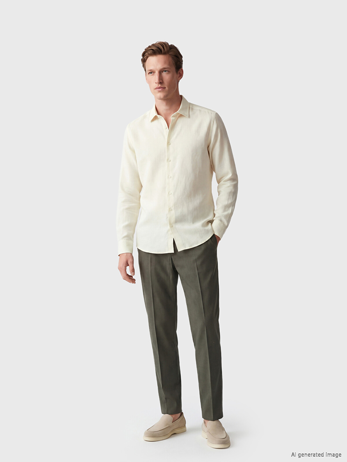 SOUTHBLUE Regular Fit %100 Keten Erkek Gömlek