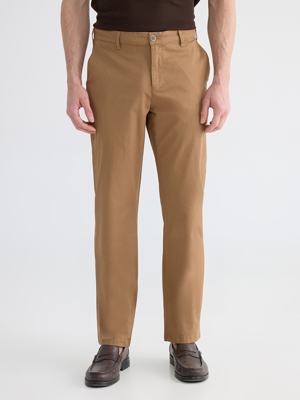 LCWAIKIKI Classic Kahverengi Gabardin Düz Standart & Regular Düz