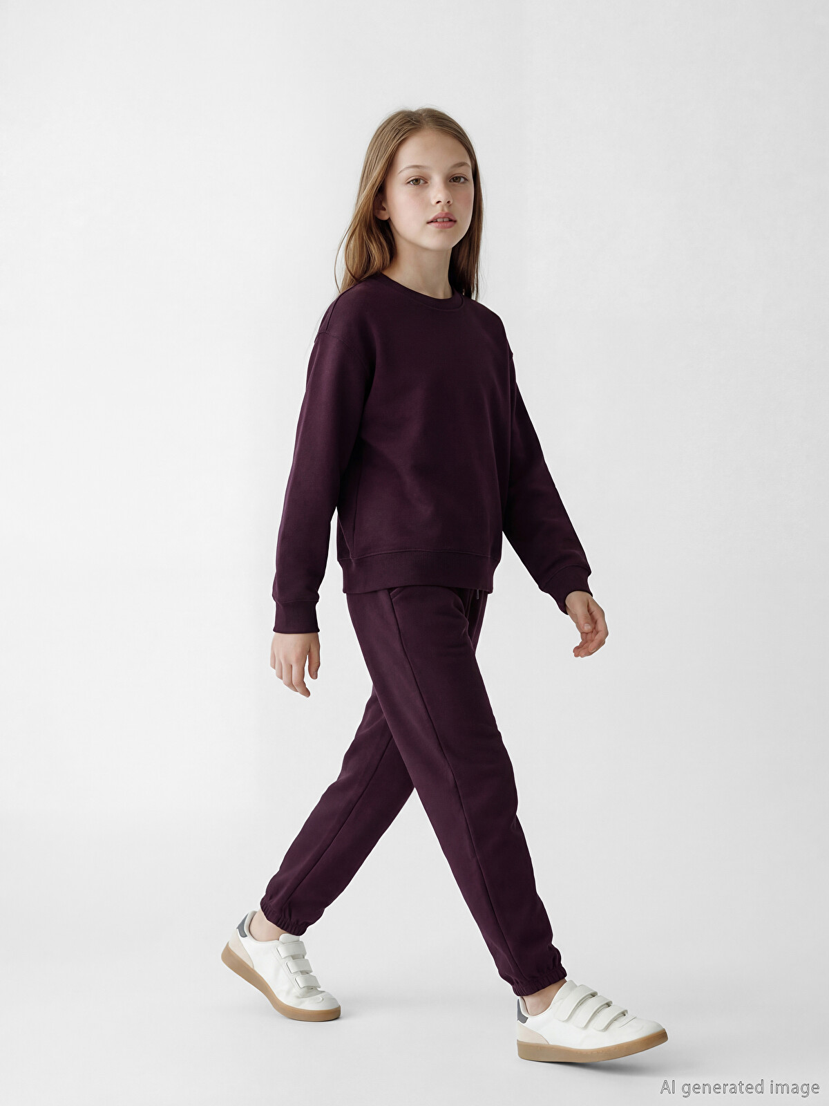 LCW Kids Mürdüm Bisiklet Yaka Kız Çocuk Eşofman Takım - S68461Z4