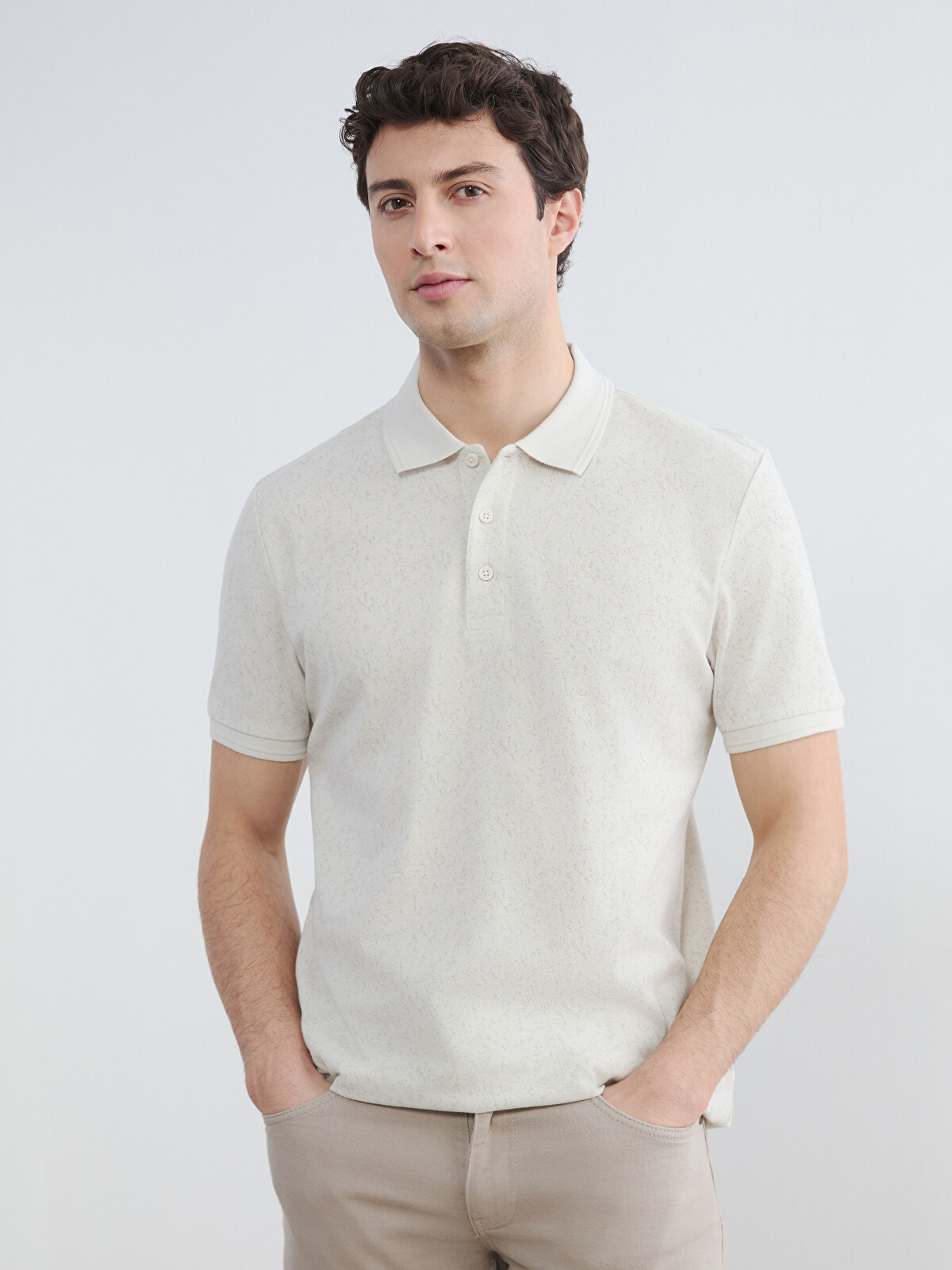LCWAIKIKI Classic Polo Collar Patterned Pique Men's T-shirt
