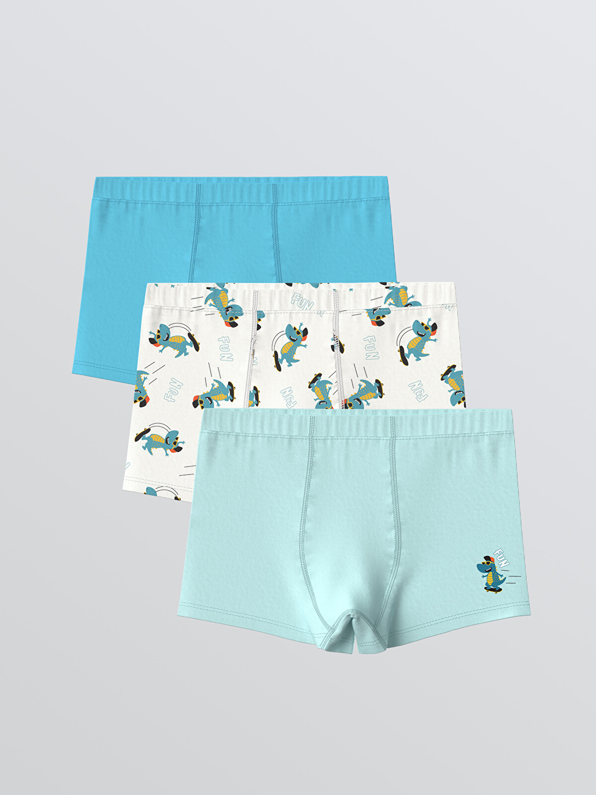 LCW Kids Dinozor Baskılı Erkek Çocuk Boxer 3'lü - S68893Z1-LRA