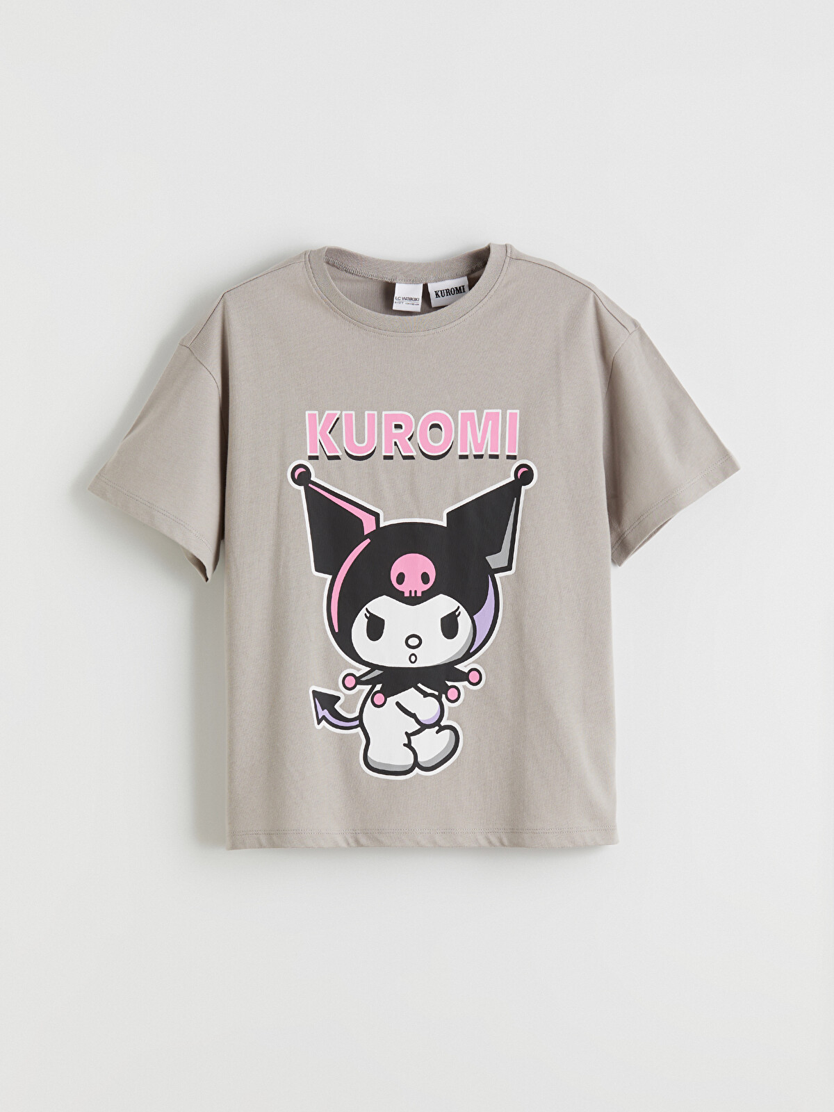 LCW Kids Kuromi Printed Girls' Short Pyjamas Set - S69024Z4-GJC
