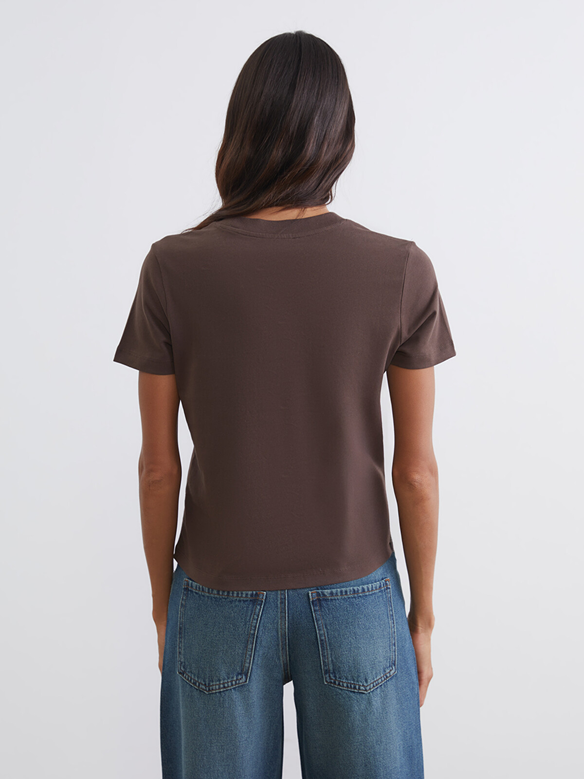 LCW Vision Crew Neck Women's T-Shirt - S69058Z8-HDB | LC Waikiki