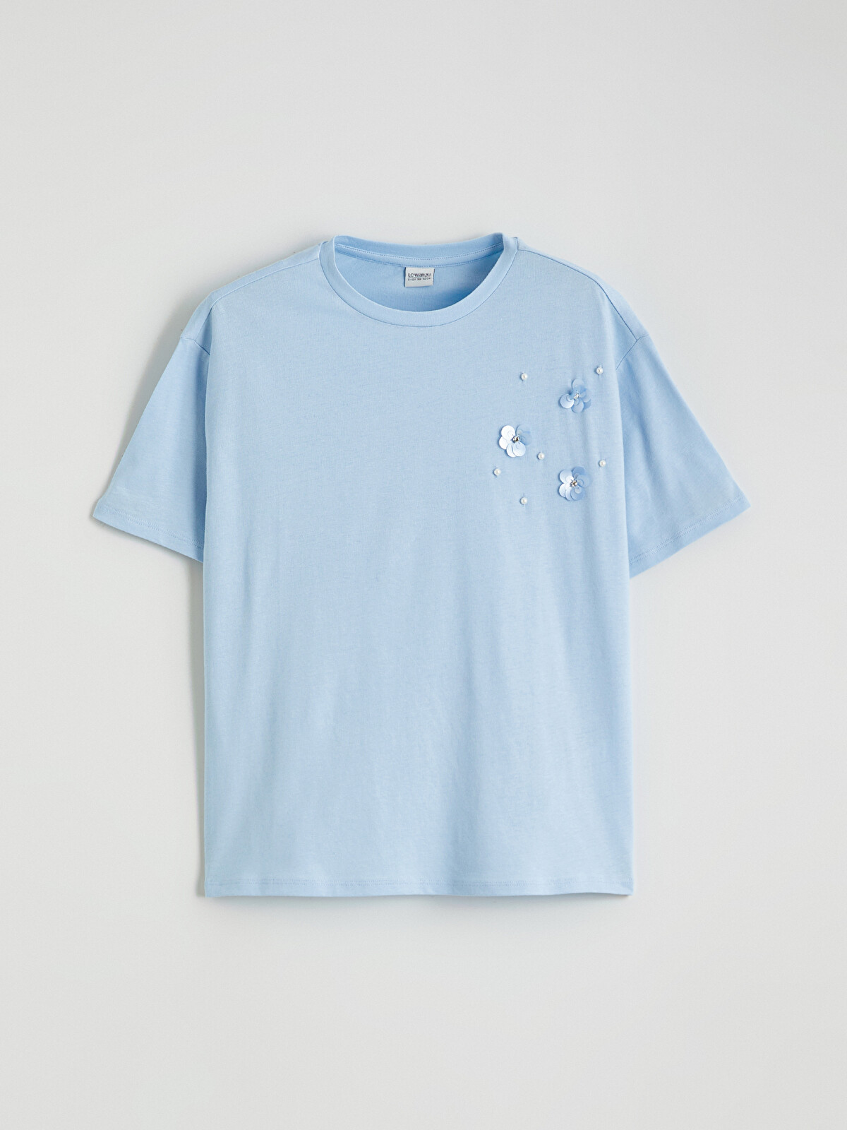 LCW Kids Crew Neck Floral Girls' T-shirt - S69096Z4-QXG | LC Waikiki