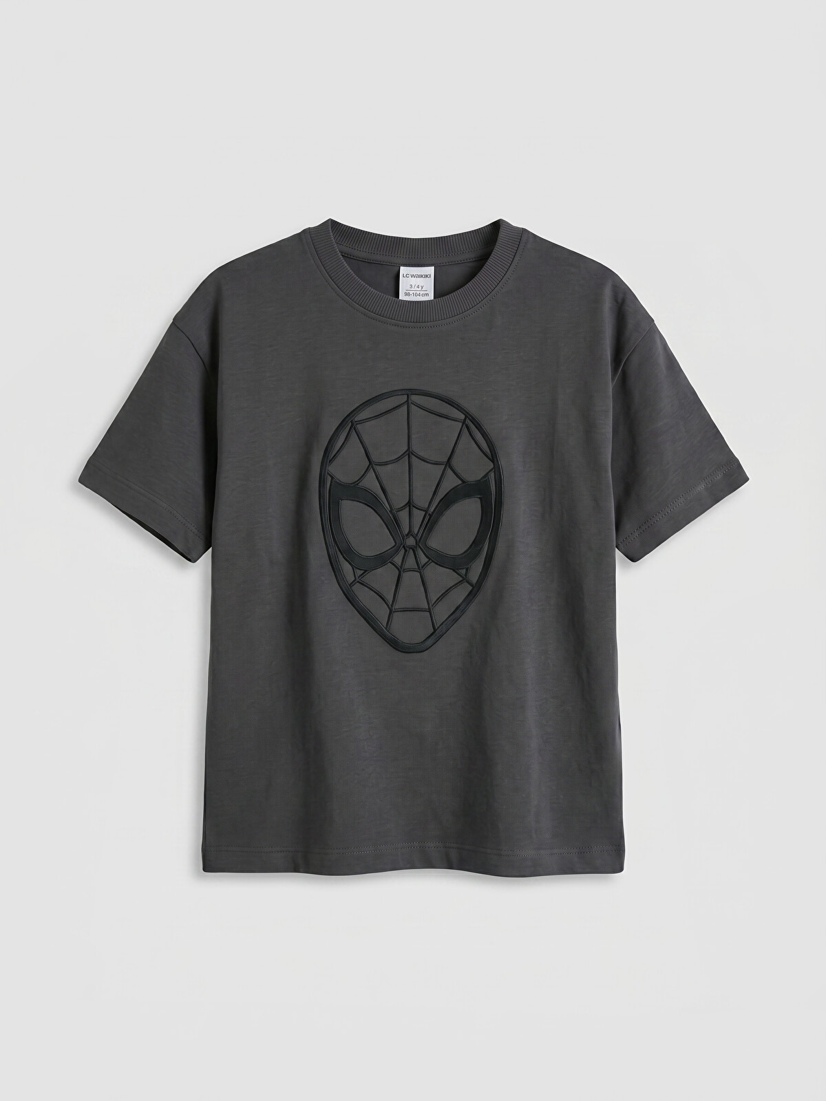 そるてぃーや LCW Kids Antrasit Spider-Man Kabartma Baskılı Erkek Çocuk Tişört
