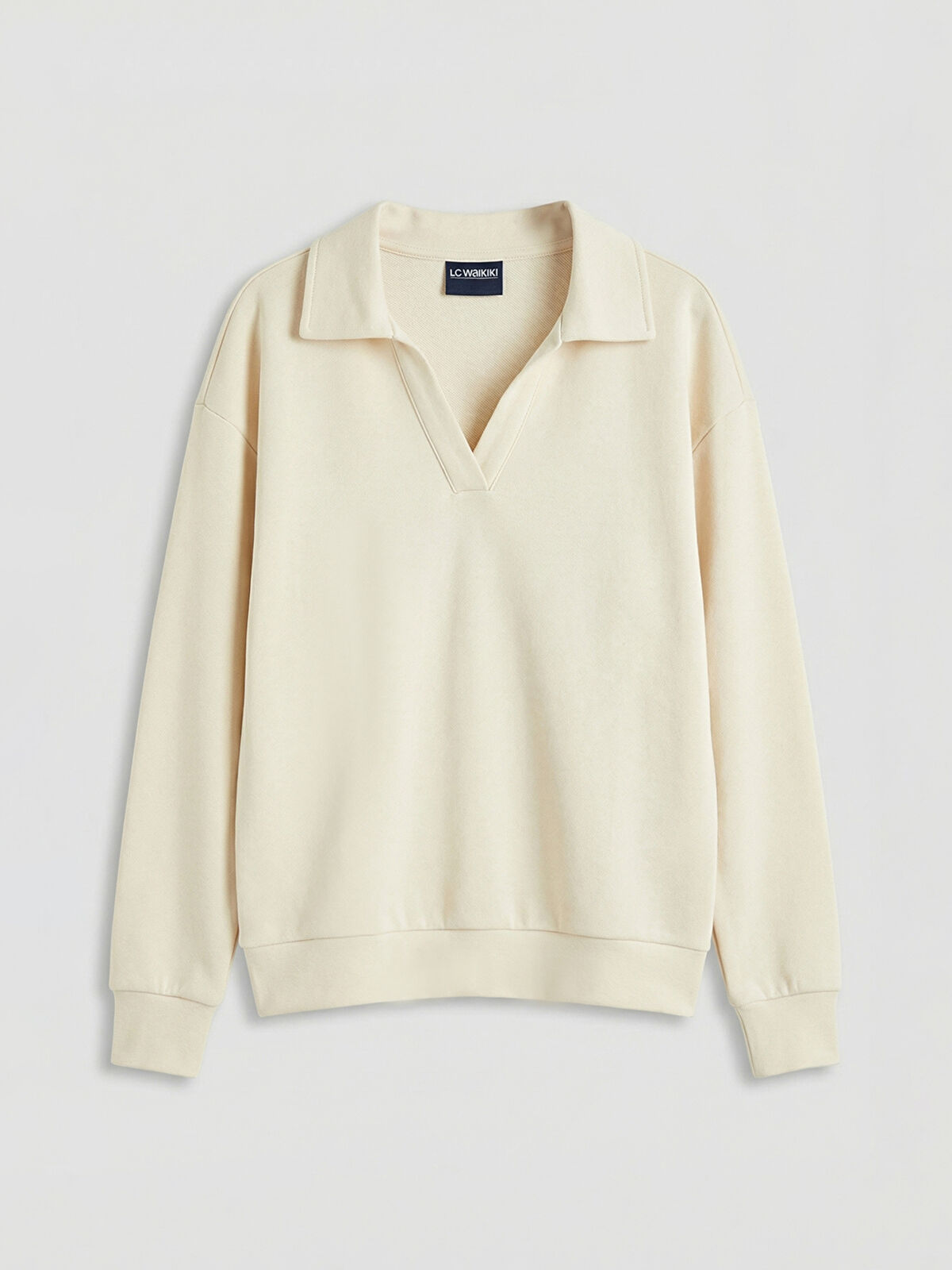 LCW Kids Polo Yaka Kız Çocuk Soft Touch Sweatshirt