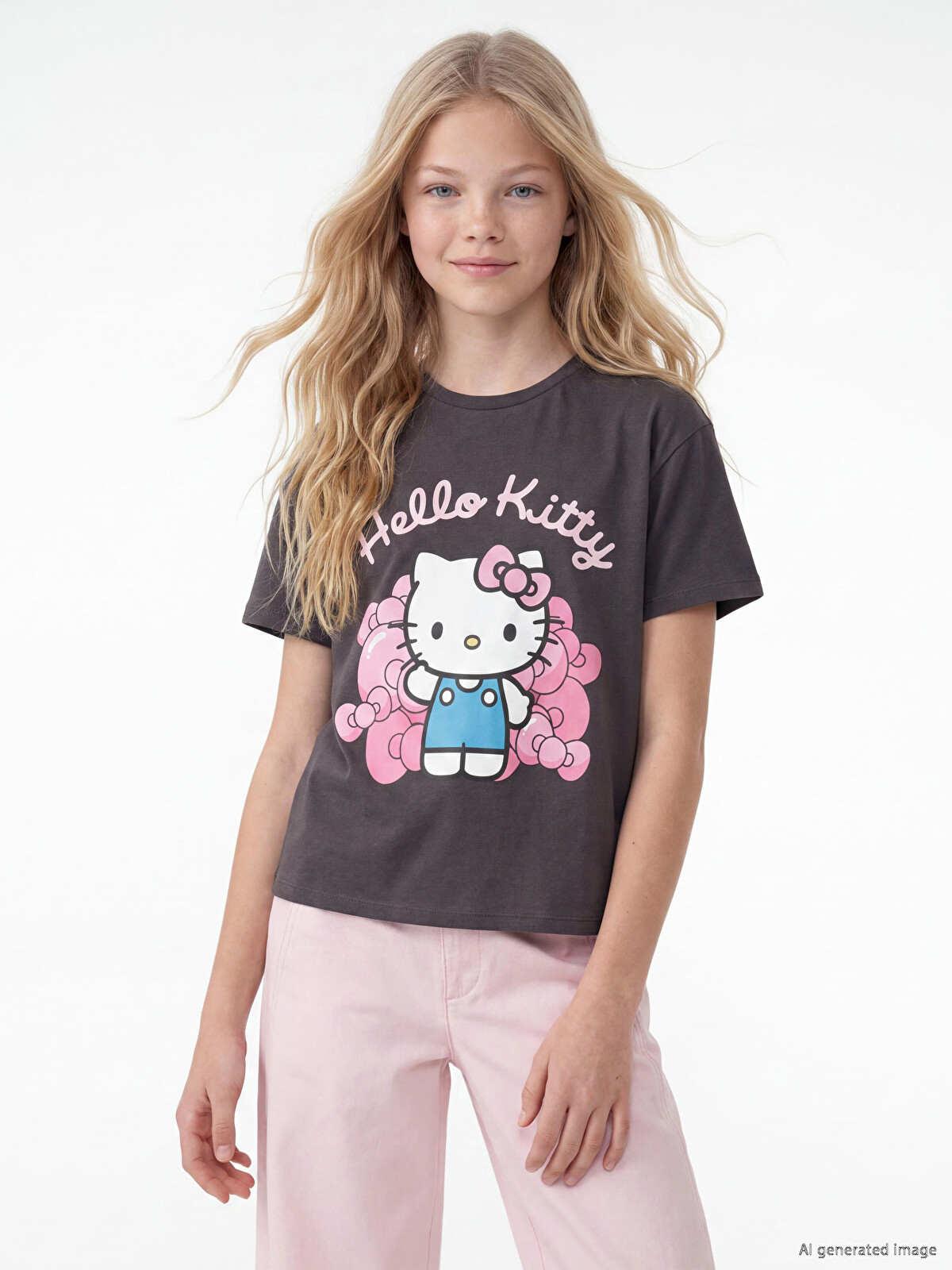 きてぃページ LCW Kids Crew Neck Hello Kitty Printed Girls' T-shirt - S69783Z4