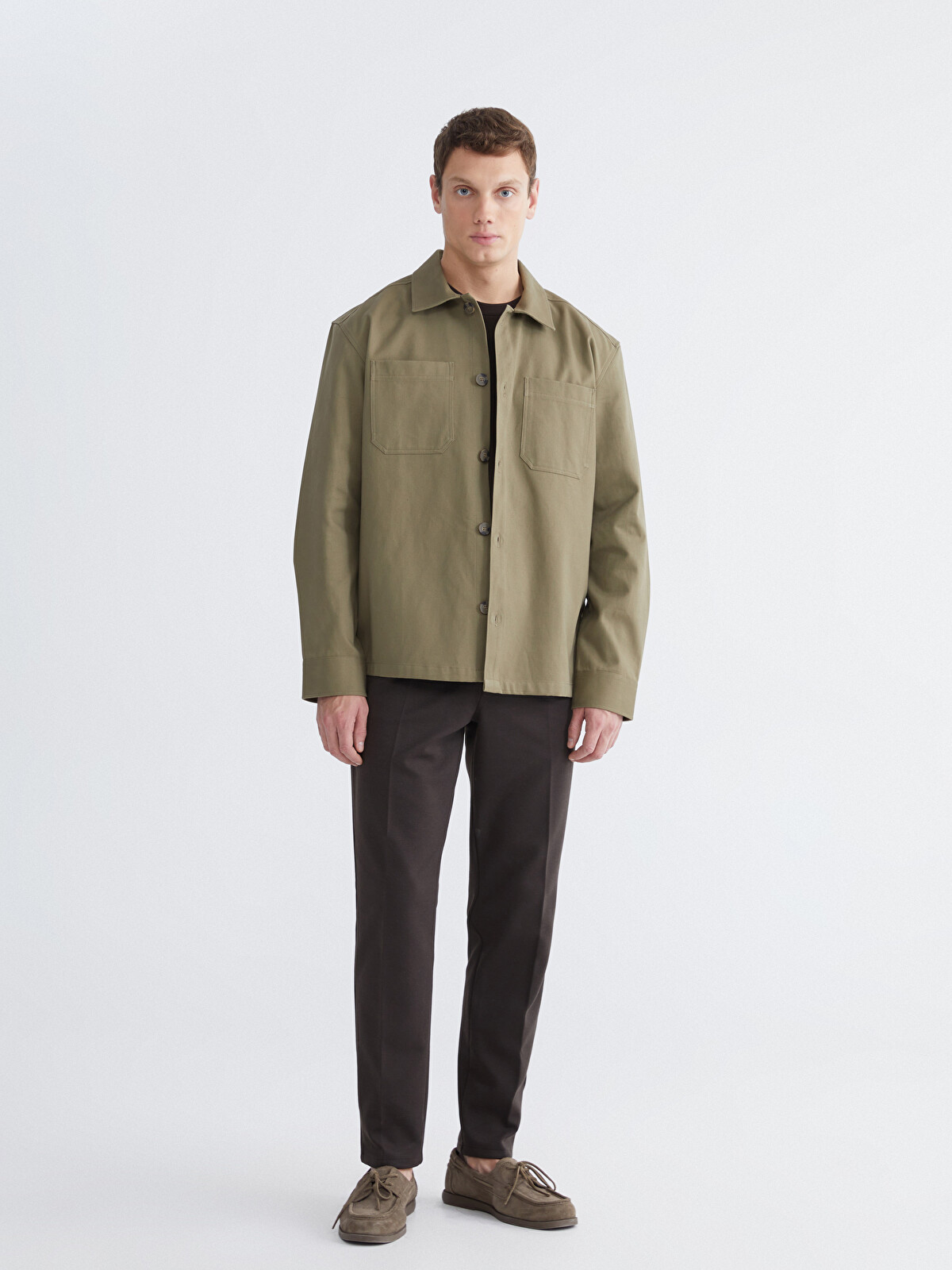 LCW Vision Regular Fit Gabardin Erkek Gömlek Ceket - S69925Z8-Z6Y