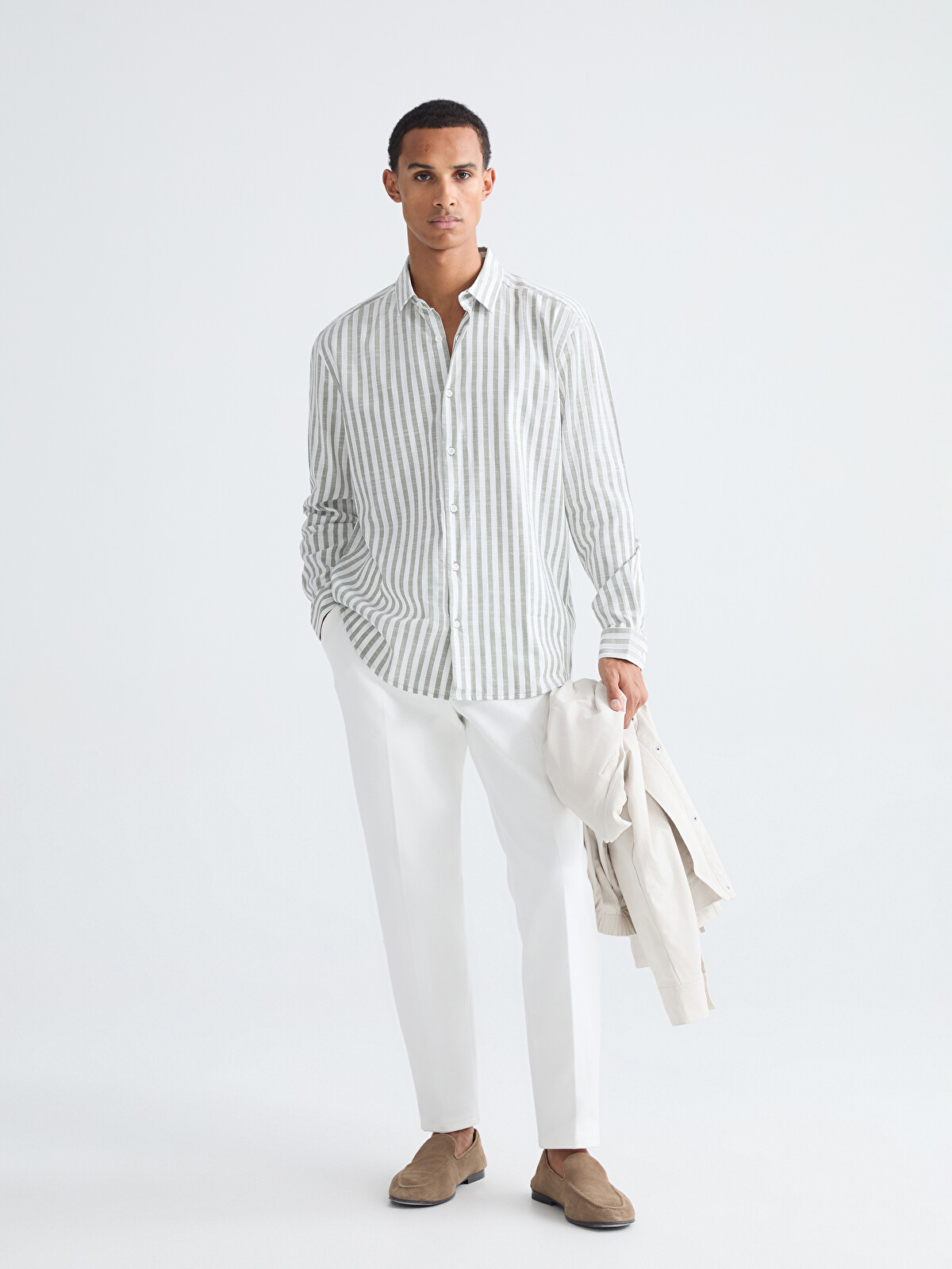 LCW Vision Regular Fit Striped Gabardine Men's Shirt - S69929Z8