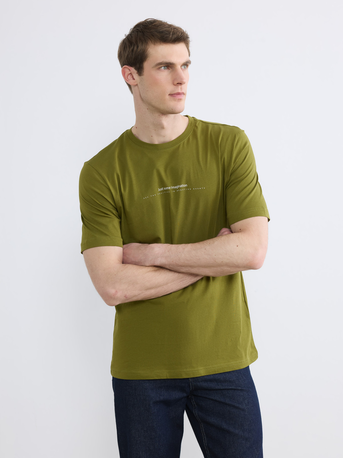 LCWAIKIKI Classic Crew Neck Text Printed Jersey Men's T-shirt