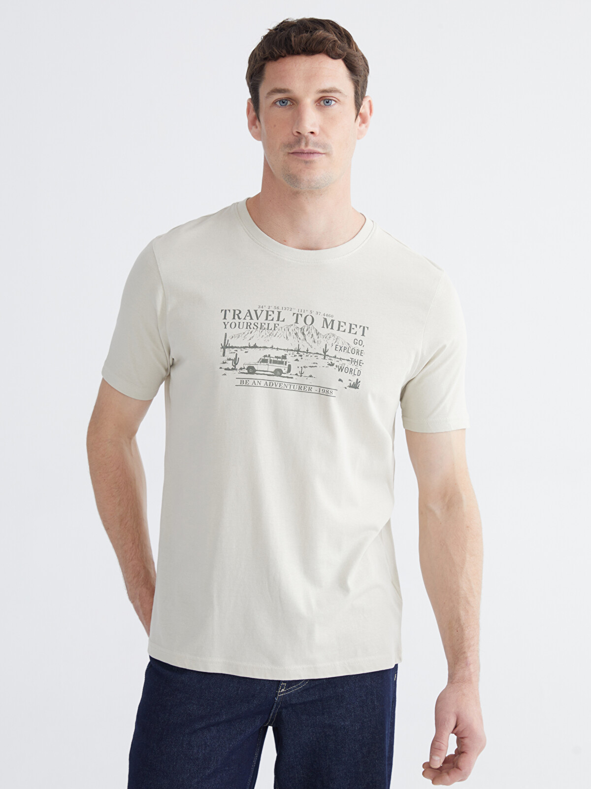 LCWAIKIKI Classic Plus Size Crew Neck Printed Cotton Men's T-Shirt