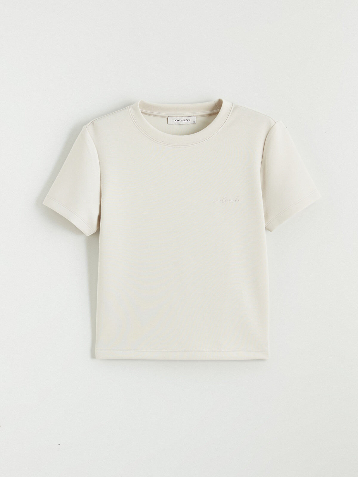 LCW Vision Women's Embroidered Soft Touch Crew Neck T-shirt