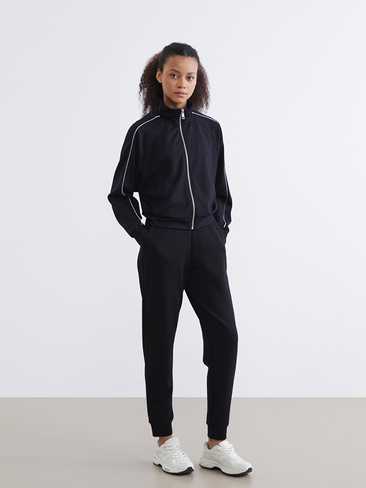 latte620　レディース　BLK S KOOR SPORT Beli Lastikli Kadın Jogger Eşofman Altı - S6AG76Z8-CVL