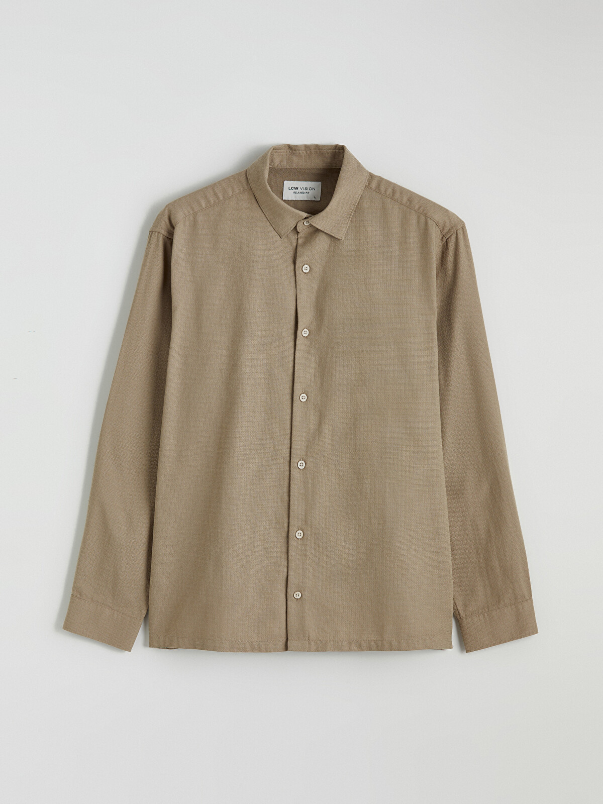 LCW Vision Regular Fit Dobby Shirt - S6AG89Z8-GNL | LC Waikiki