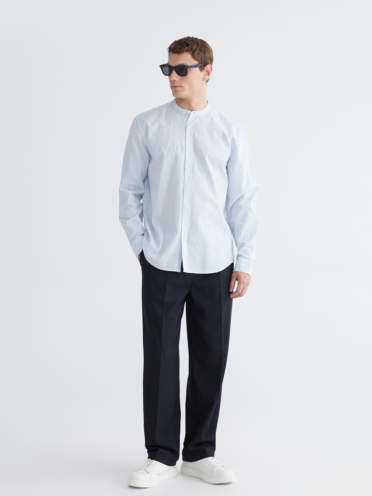 LCW Vision Men's Regular Fit Linen Blend Shirt - S6AG94Z8-FVV | LC