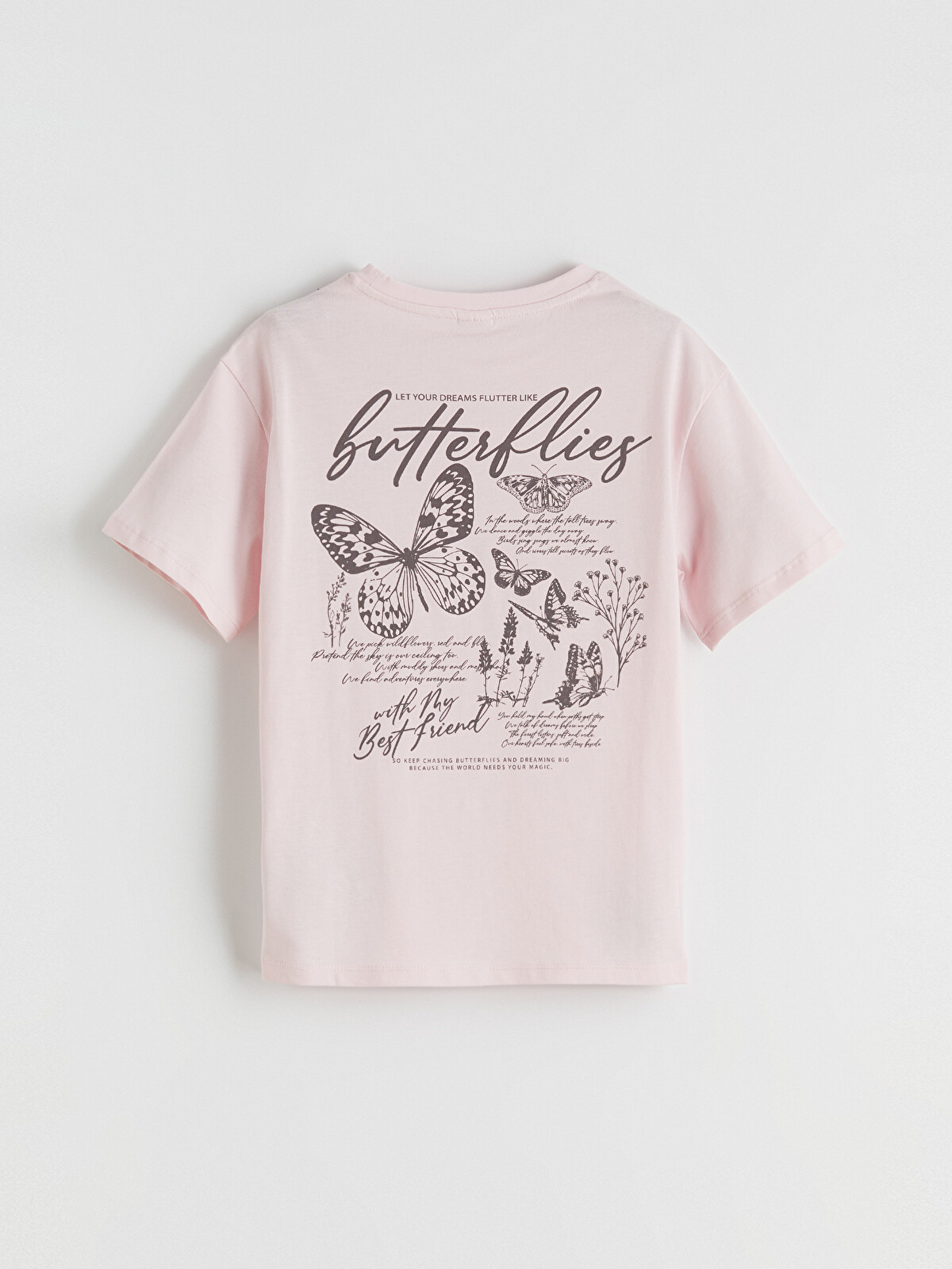 LCW Kids Girls' Butterfly Print T-Shirt - S6AI44Z4-FW2 | LC Waikiki