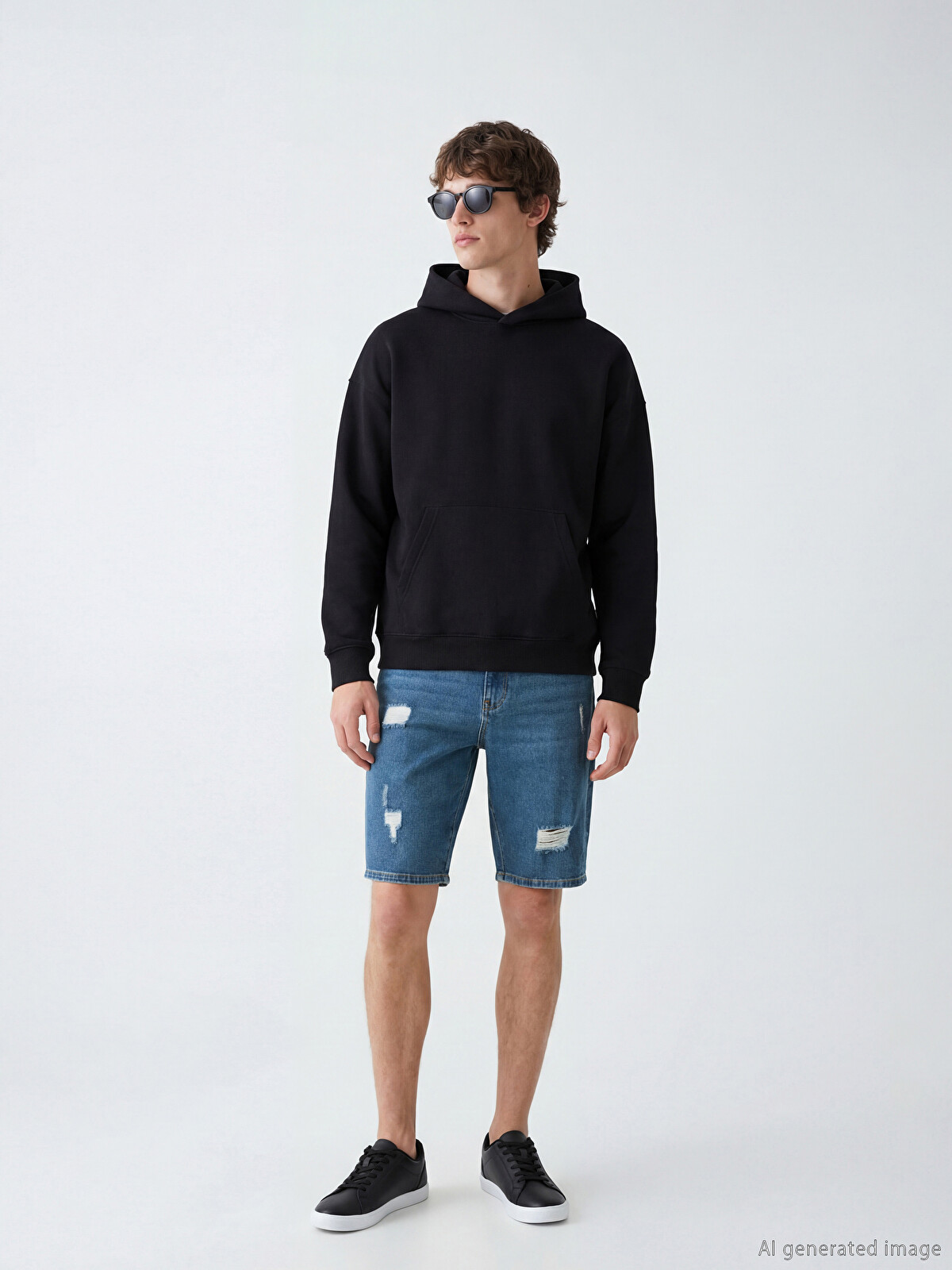 LCW Jeans Süper Skinny Fit Yırtık Desenli Erkek Jean Şort