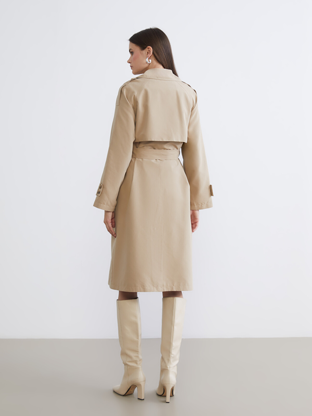 LCW Vision Double-breasted Belted Women's Trench Coat - S6AO22Z8