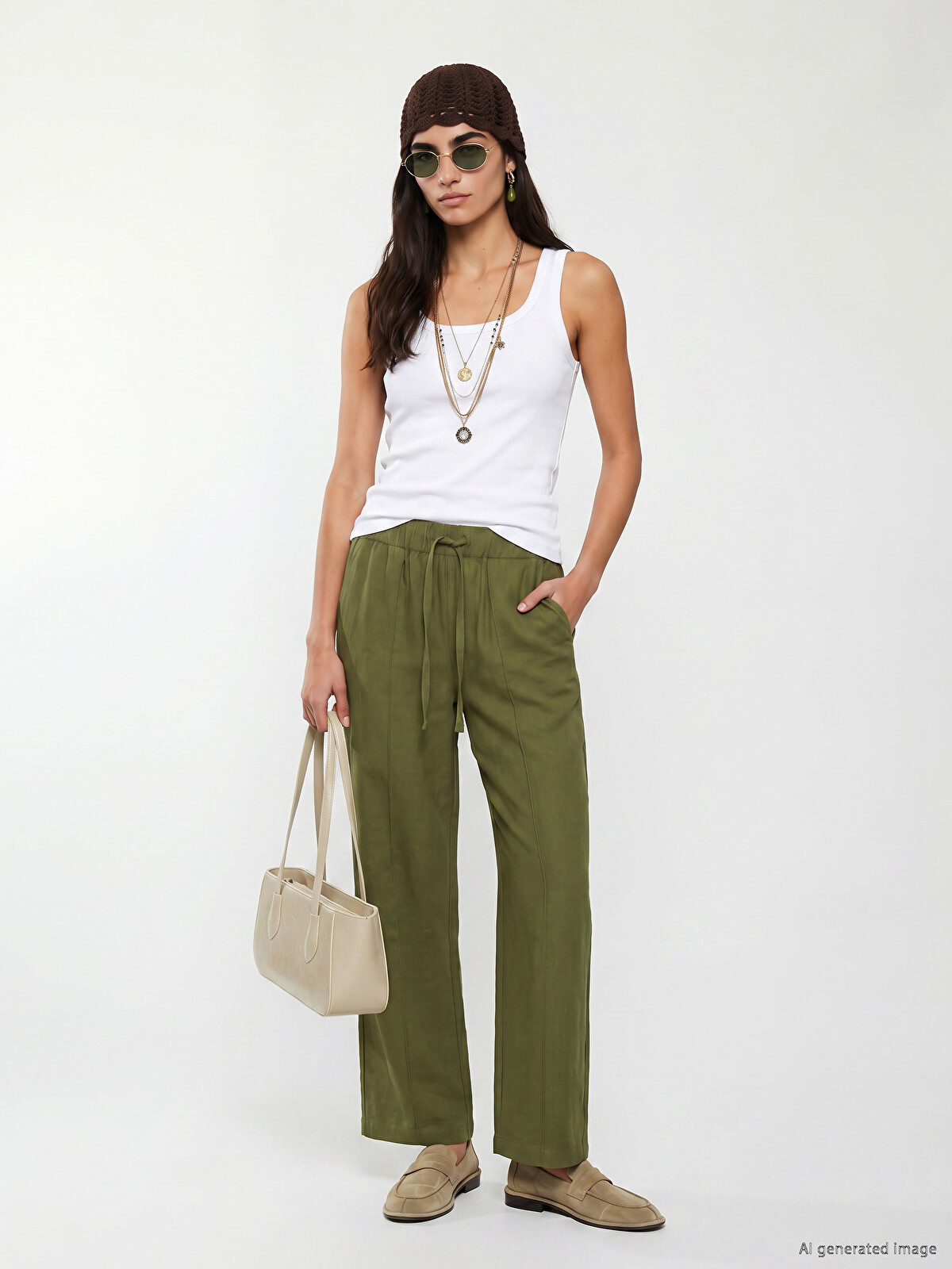 LCWAIKIKI Classic Elastic Waist Wide Leg Women's Trousers