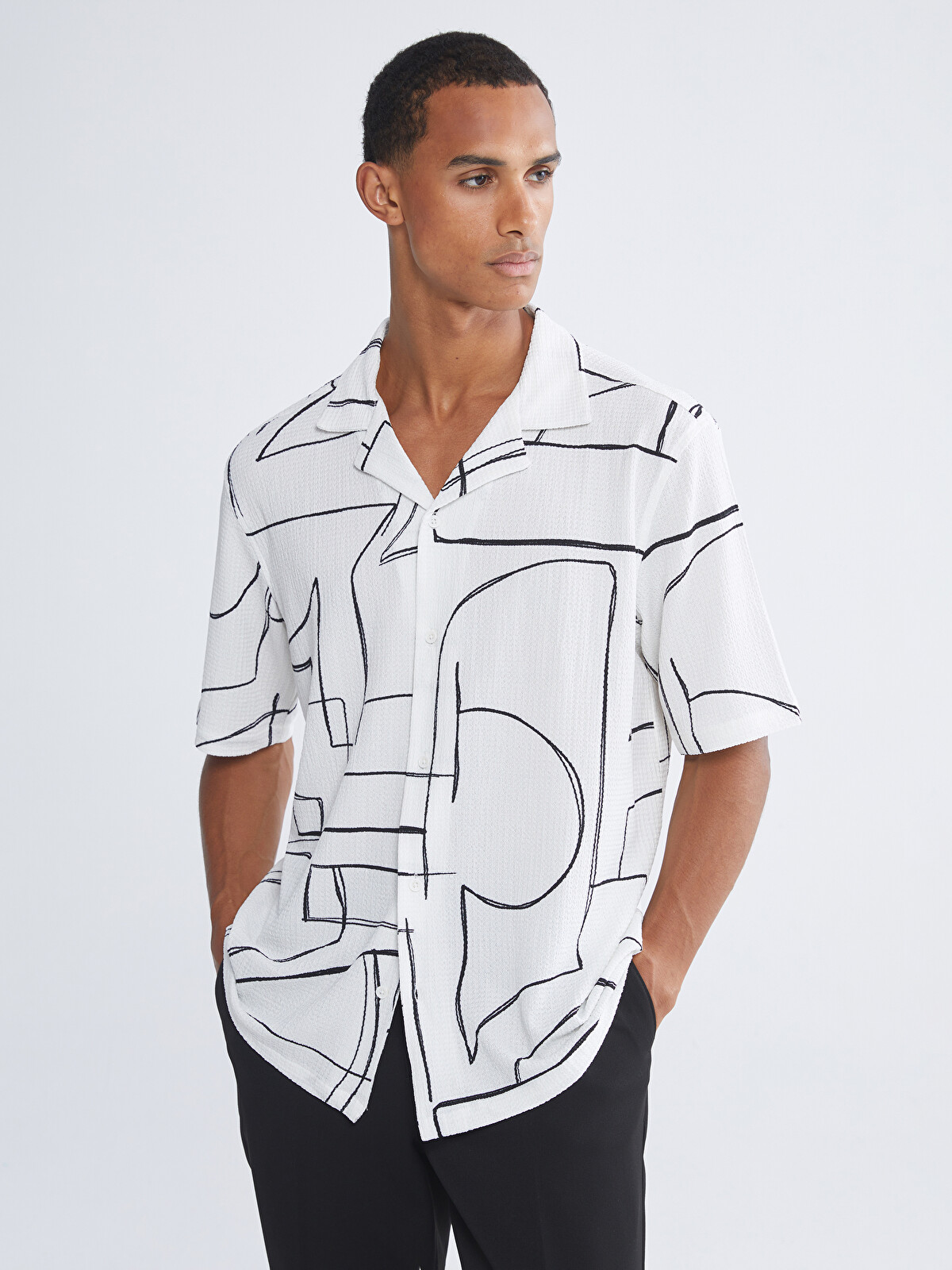 LCW Vision Regular Fit Patterned Men's Shirt - S6AQ91Z8-Q6K | LC