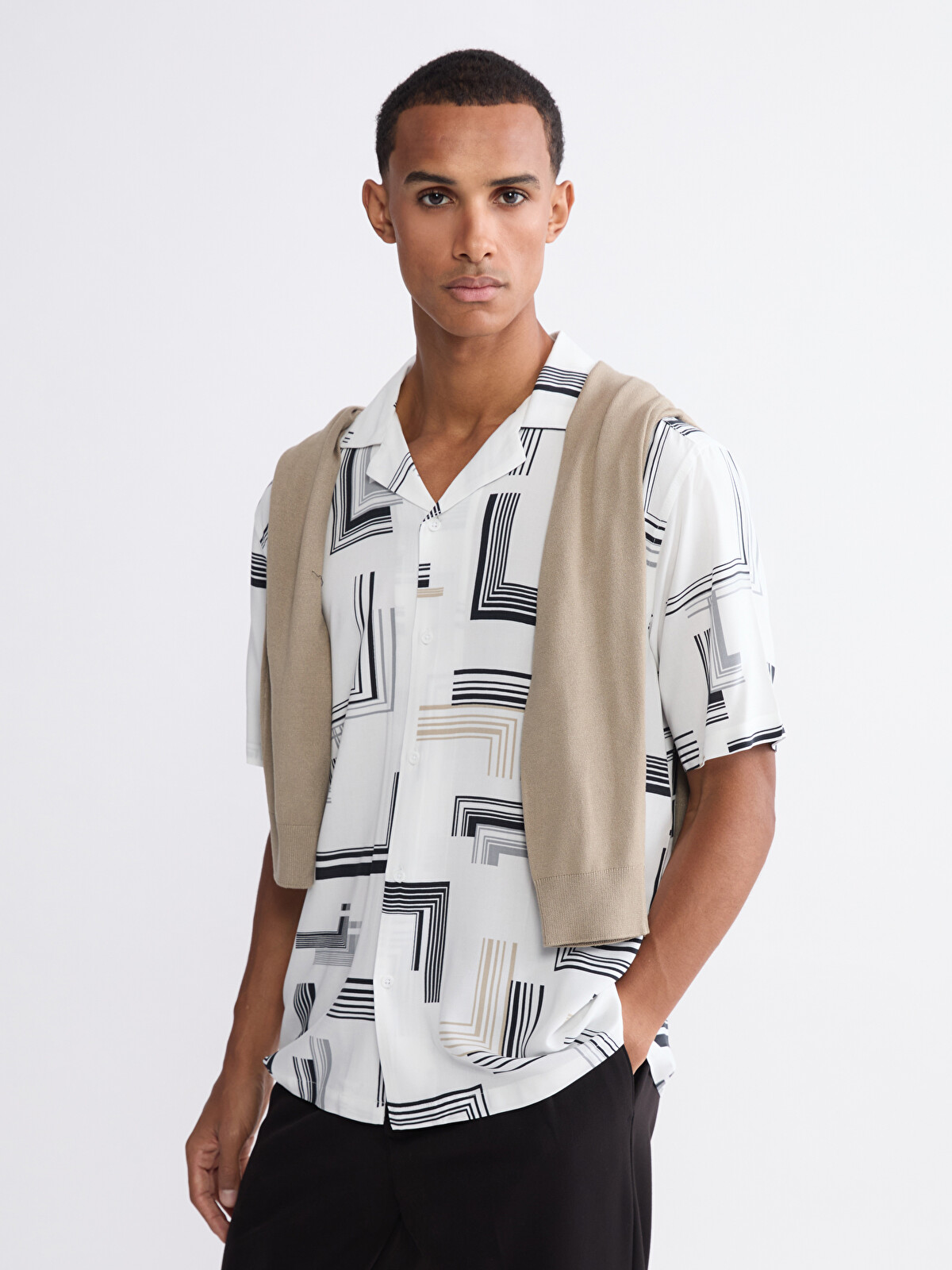 LCW Vision Regular Fit Printed Viscose Men's Shirt - S6AQ93Z8-Q6K