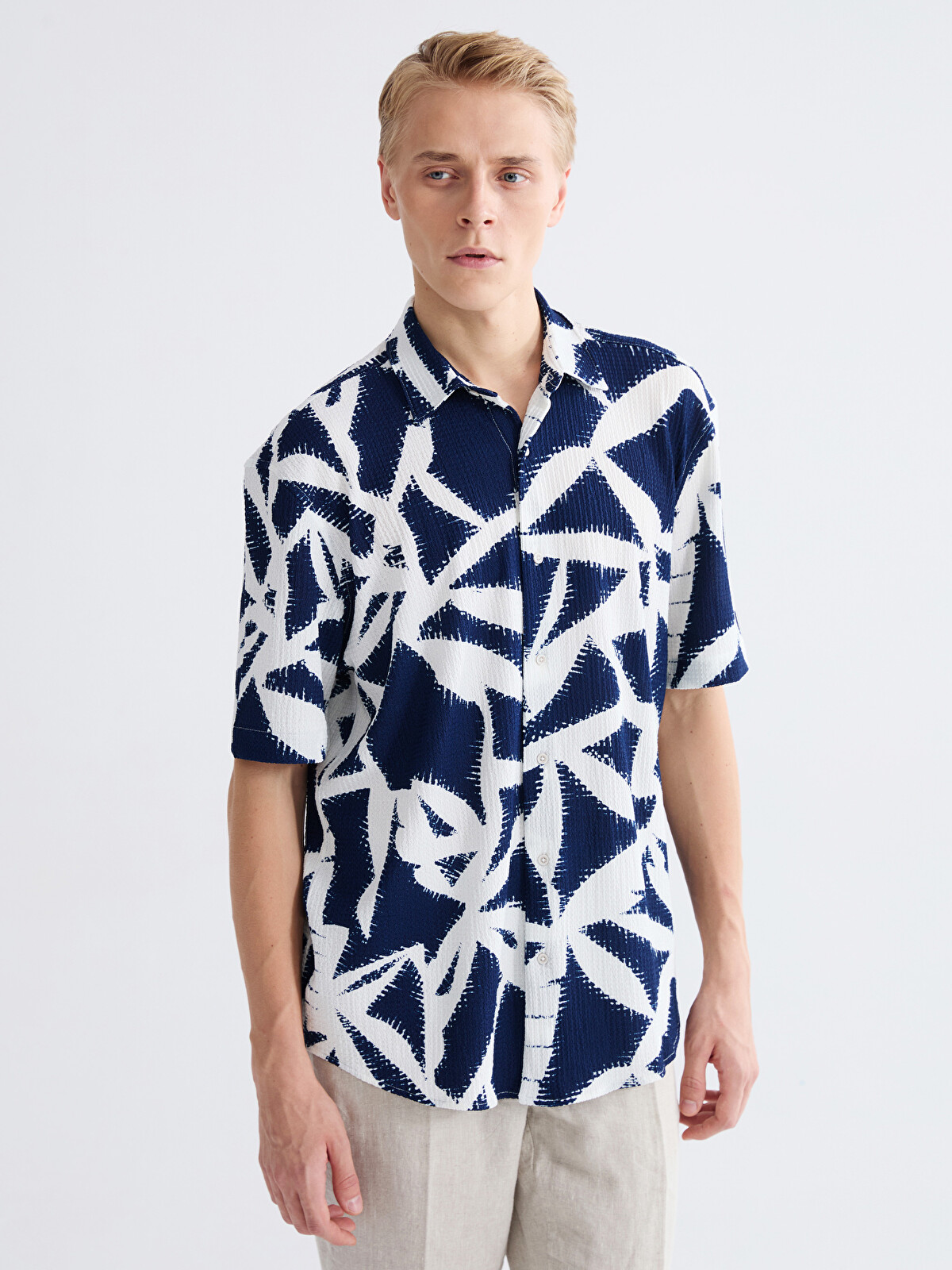 standard shirt 花柄 44 19aw LCW Vision Regular Fit Patterned Raschel Men's Shirt - S6AR80Z8