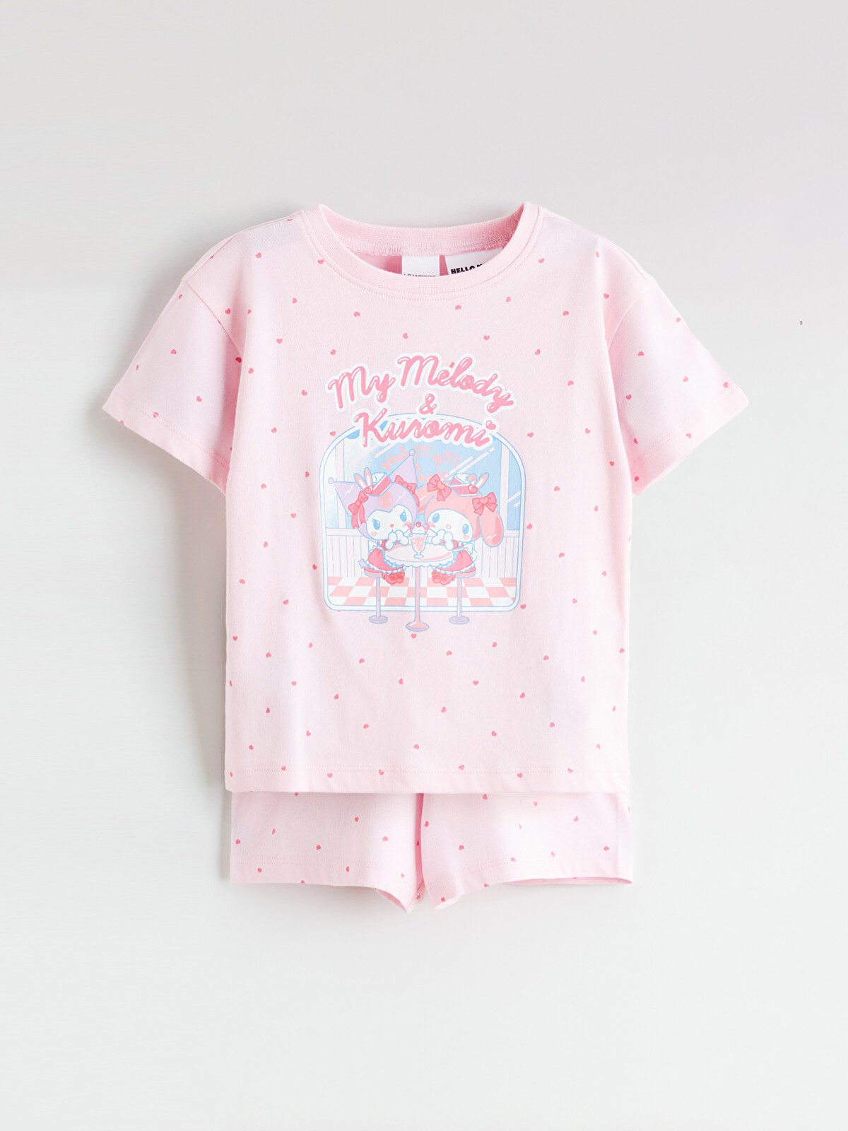 LCW Kids My Melody & Kuromi Printed Girls' Short Pyjamas Set