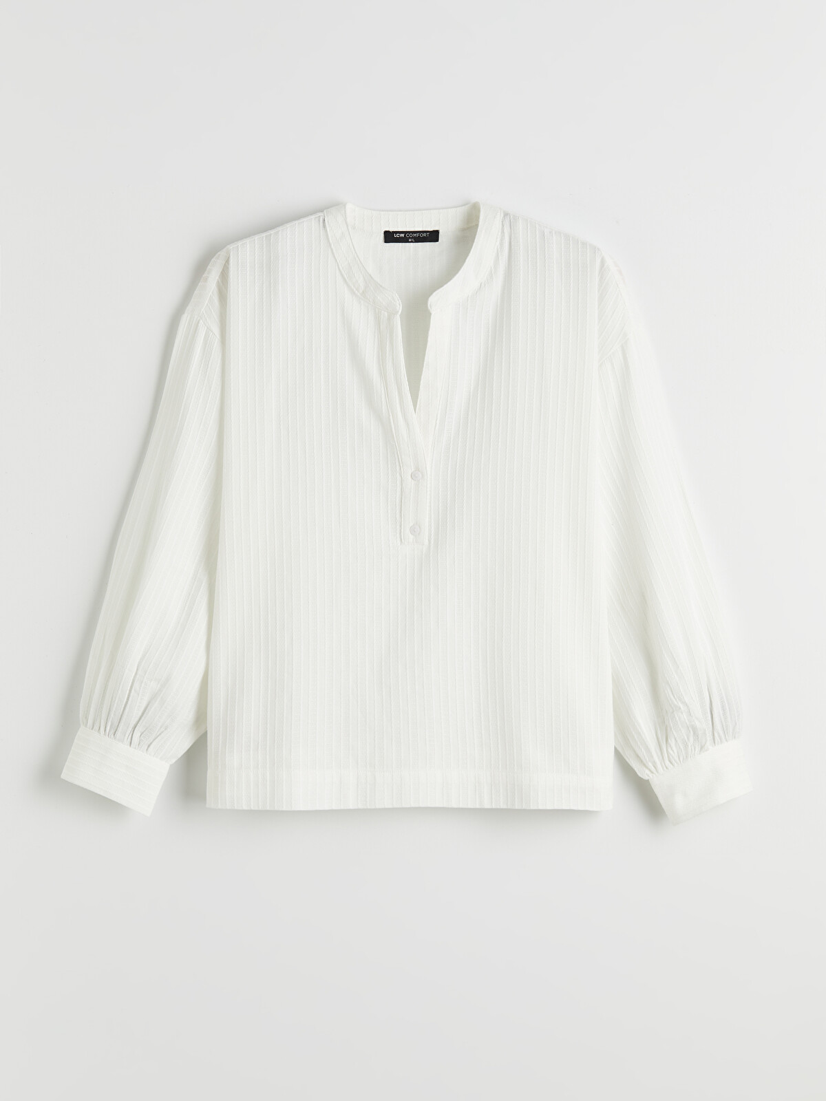 LCW Comfort Notch Neck Striped Blouse - S6AS65Z8-R9J | LC Waikiki