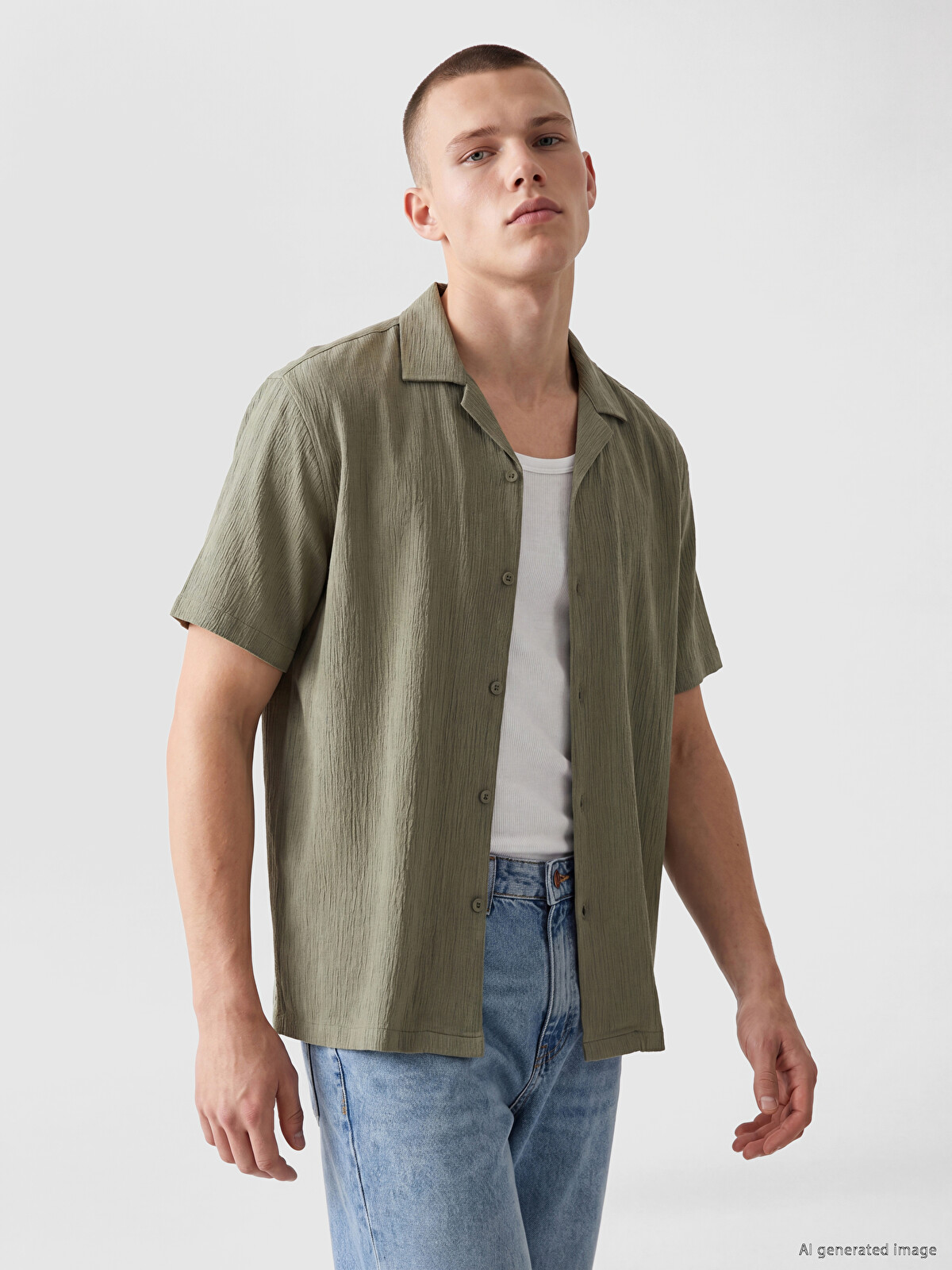 UNFIL【REGULAR COLLAR SHIRT】 XSIDE Regular Fit Resort Collar Men's Shirt - S6BD78Z8-Z3Q | LC