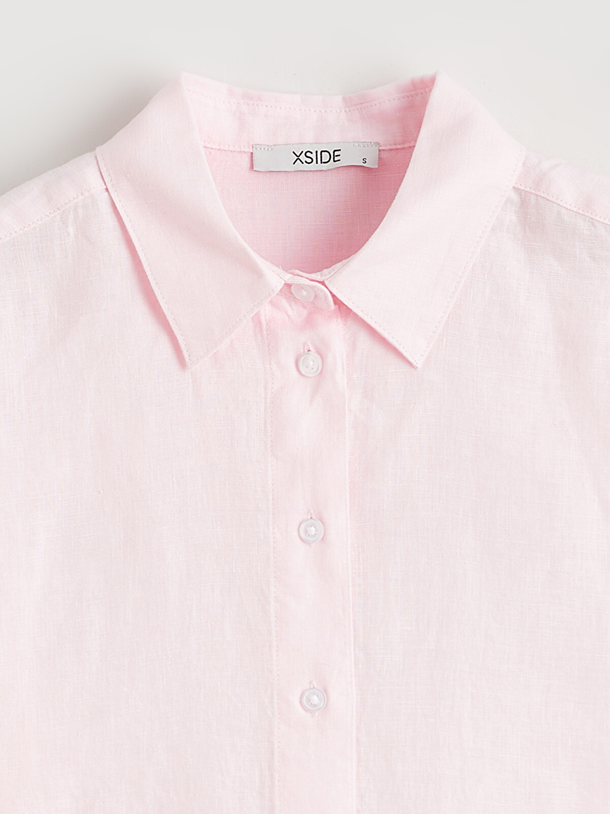 XSIDE Oversize Linen Women's Shirt - S6BK51Z8-DMQ | LC Waikiki