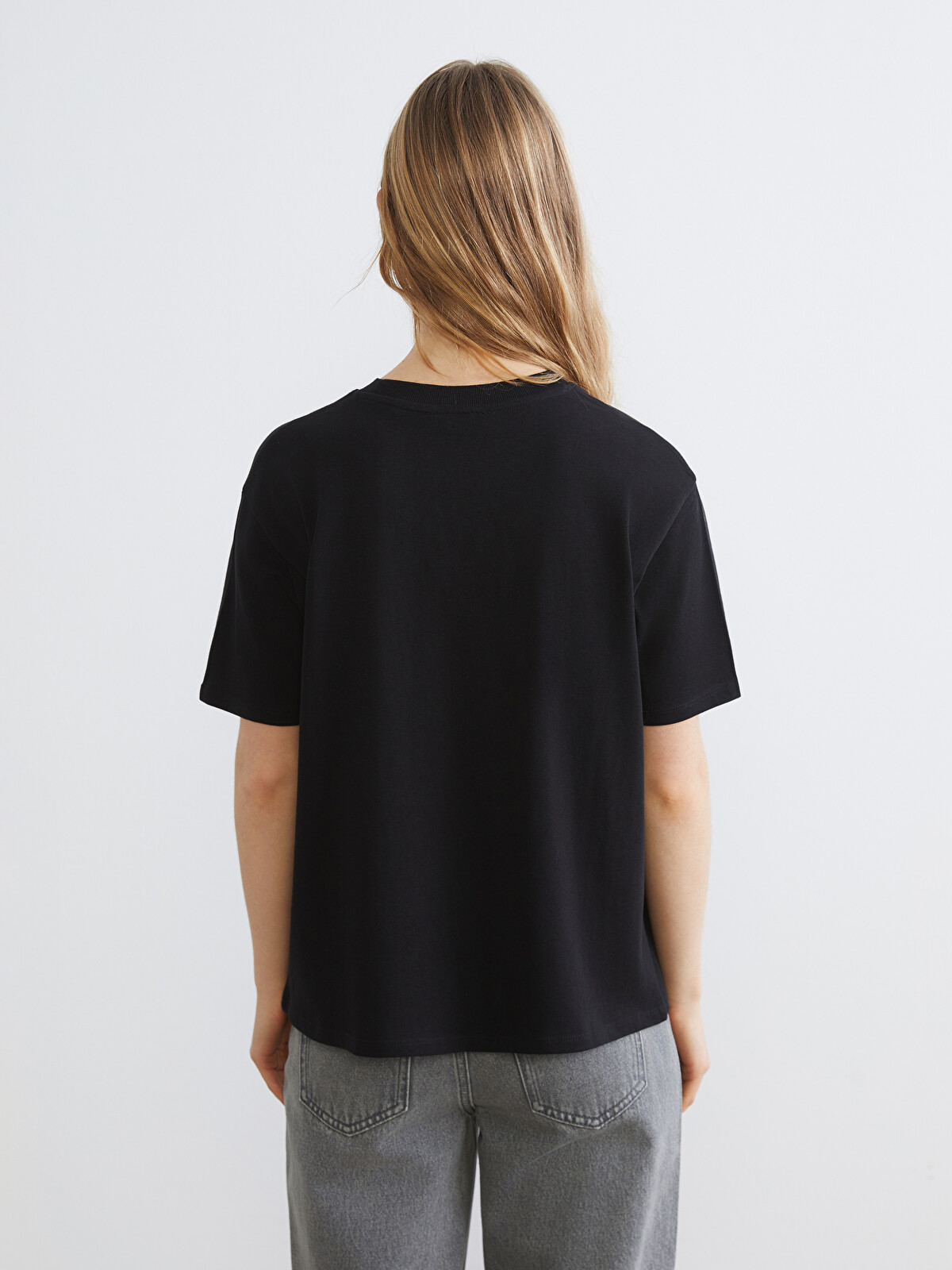 XSIDE Crew Neck Women's T-shirt - S6BN68Z8-CVL | LC Waikiki